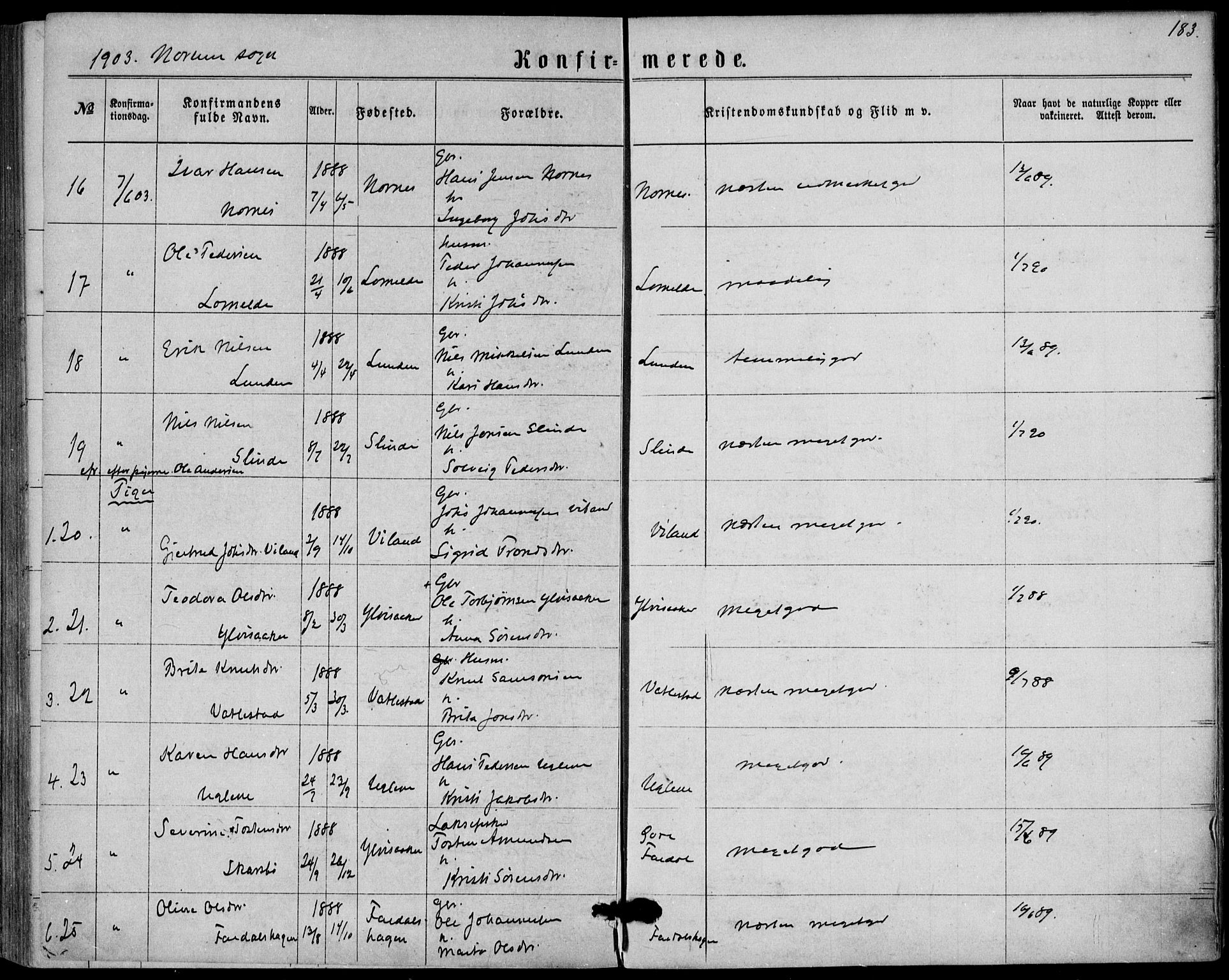 Sogndal sokneprestembete, AV/SAB-A-81301/H/Haa/Haaa/L0015: Parish register (official) no. A 15, 1871-1904, p. 183