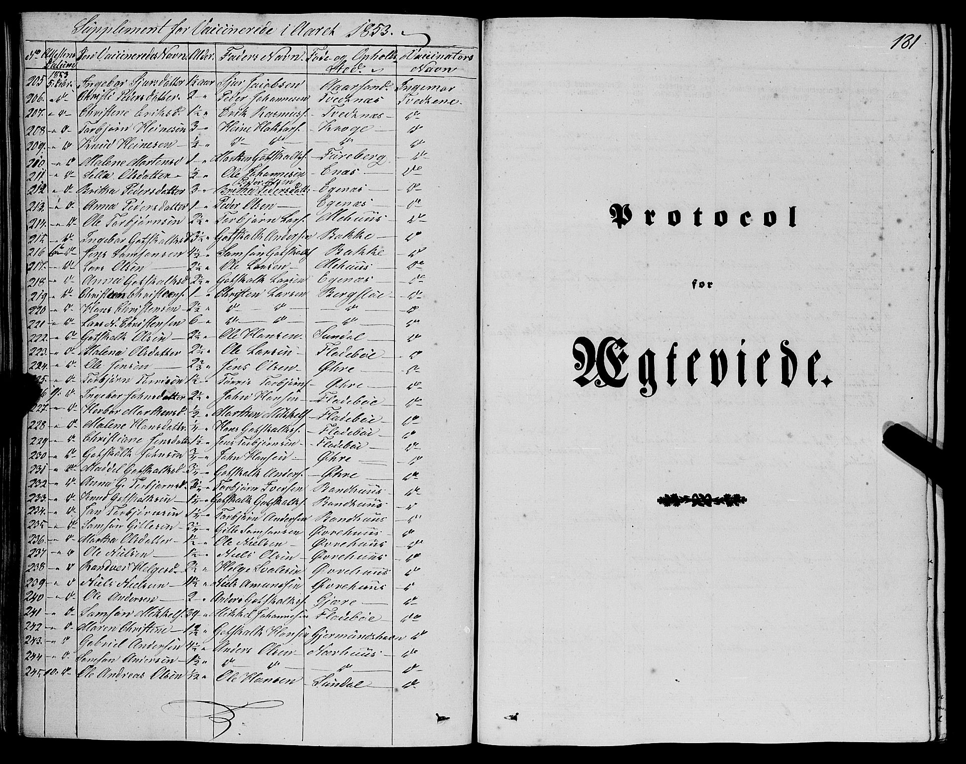 Kvinnherad sokneprestembete, SAB/A-76401/H/Haa: Parish register (official) no. A 7, 1843-1853, p. 181