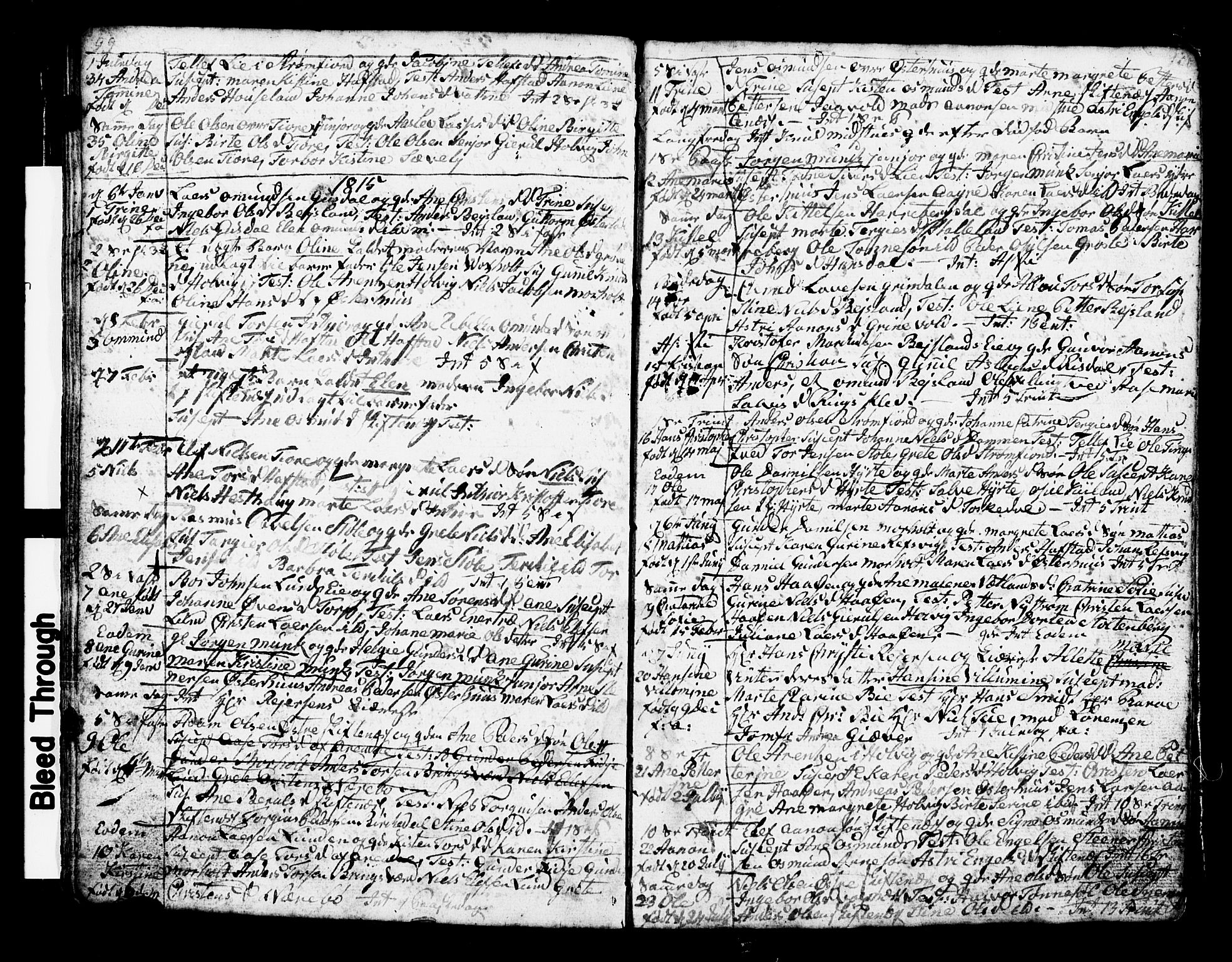 Hommedal sokneprestkontor, AV/SAK-1111-0023/F/Fb/Fbb/L0002: Parish register (copy) no. B 2 /1, 1791-1819, p. 99-100