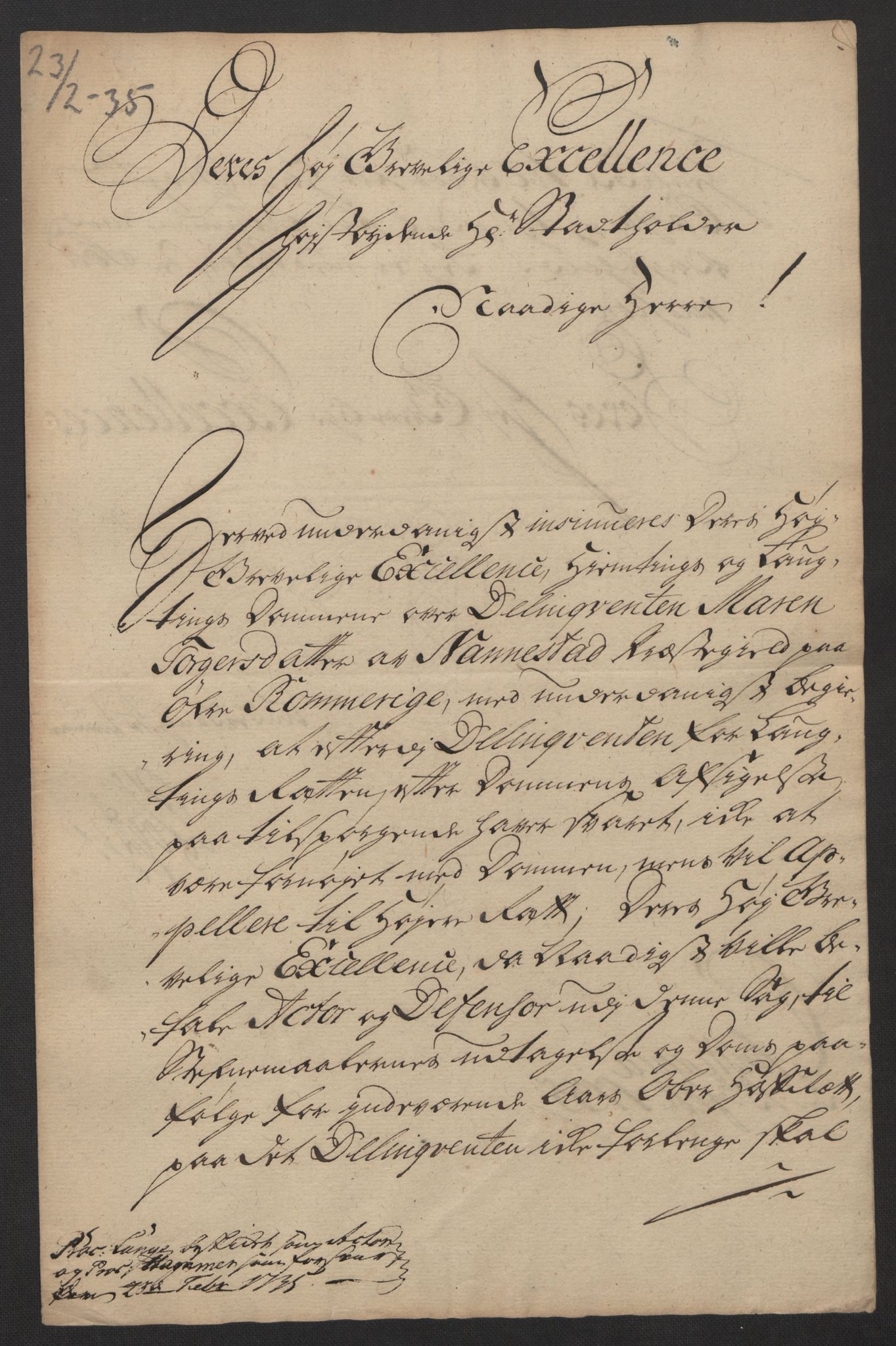 Stattholderembetet 1572-1771, AV/RA-EA-2870/Ef/L0108: Brev fra embetsmenn og andre, 1735-1736, p. 9