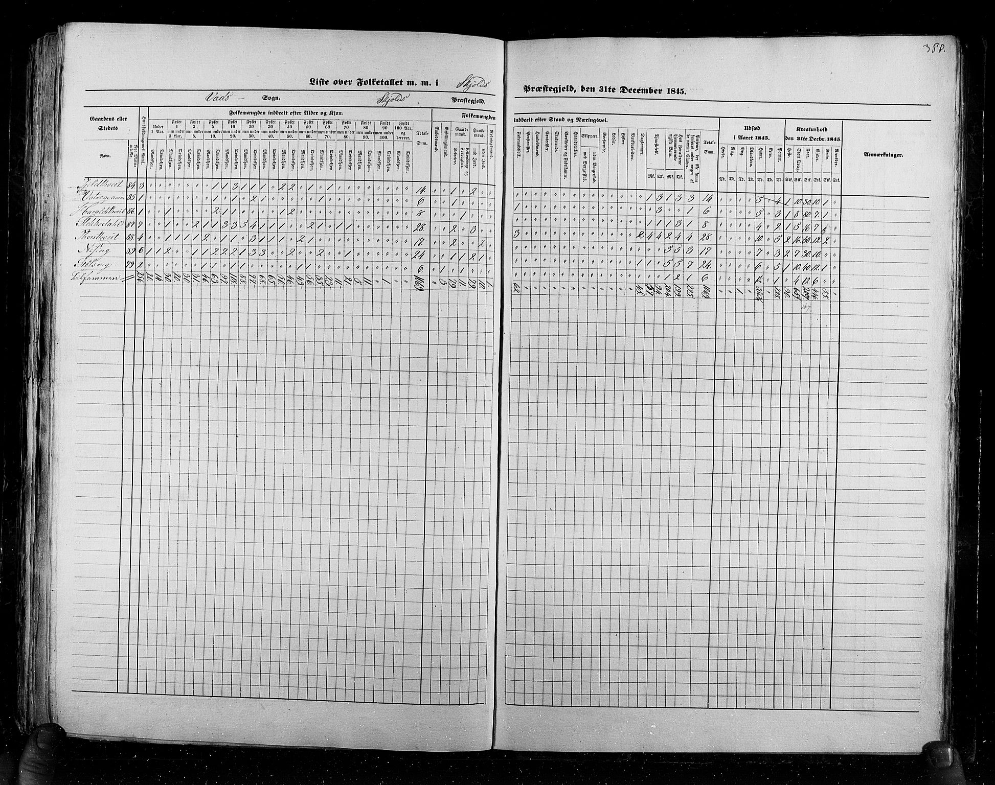 RA, Census 1845, vol. 6: Lister og Mandal amt og Stavanger amt, 1845, p. 388