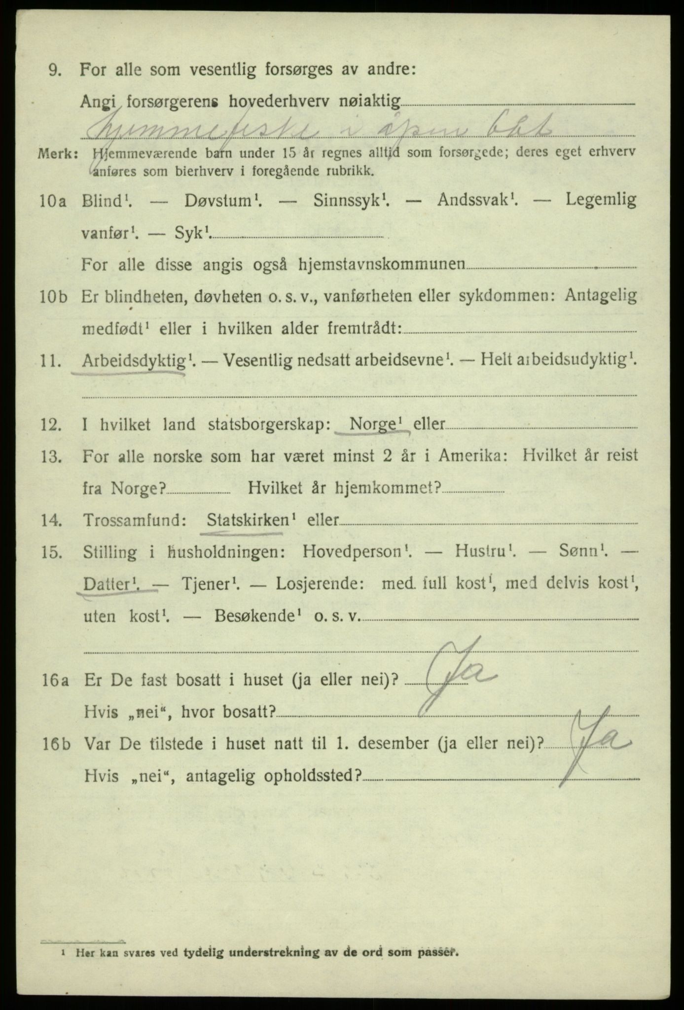 SAB, 1920 census for Fjell, 1920, p. 6207