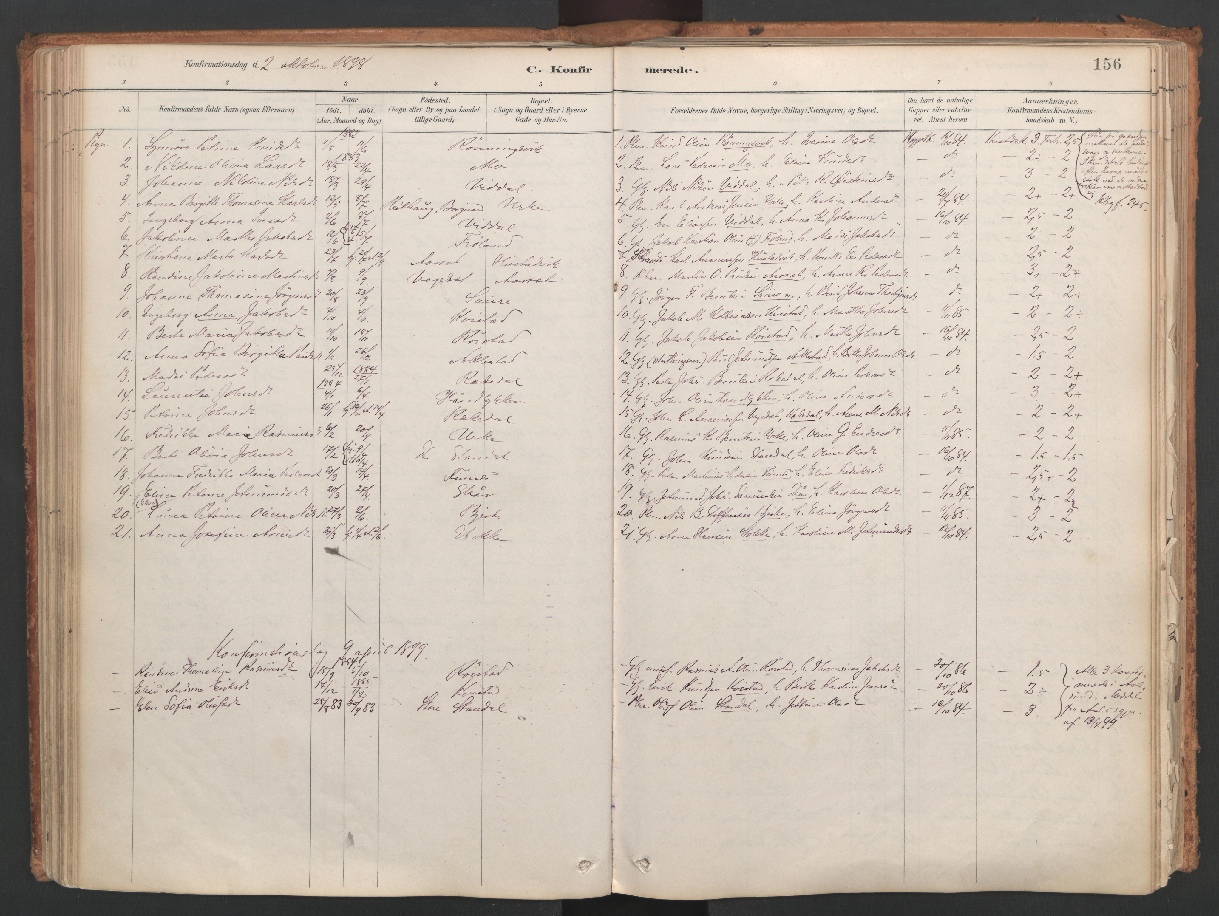 Ministerialprotokoller, klokkerbøker og fødselsregistre - Møre og Romsdal, SAT/A-1454/515/L0211: Parish register (official) no. 515A07, 1886-1910, p. 156