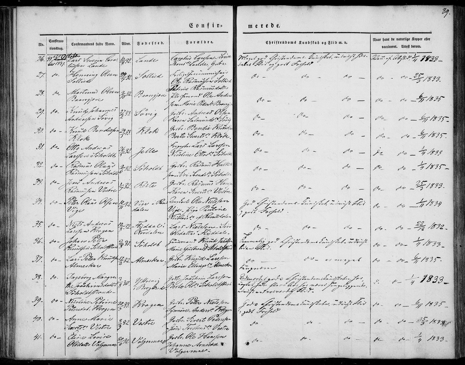Ministerialprotokoller, klokkerbøker og fødselsregistre - Møre og Romsdal, SAT/A-1454/522/L0312: Parish register (official) no. 522A07, 1843-1851, p. 89