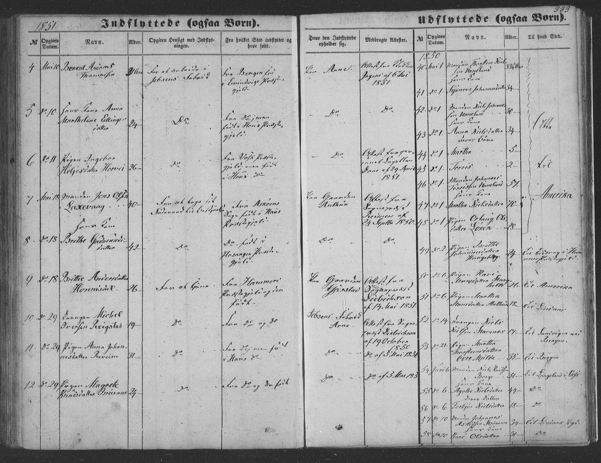 Haus sokneprestembete, SAB/A-75601/H/Haa: Parish register (official) no. A 16 II, 1848-1857, p. 383