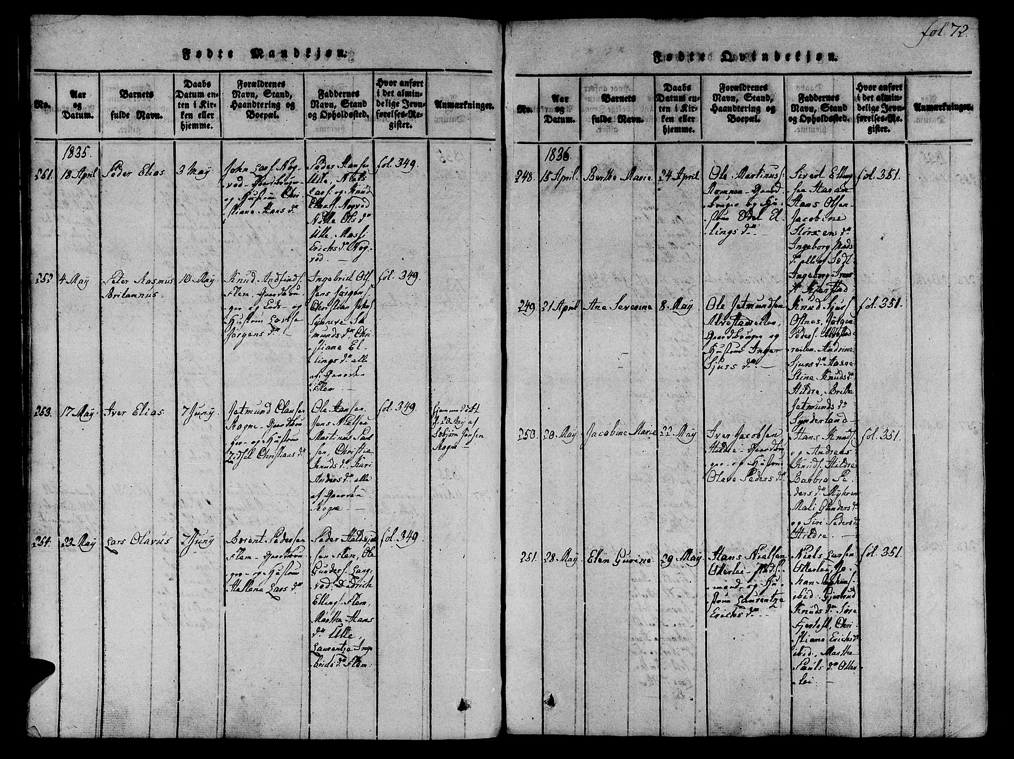 Ministerialprotokoller, klokkerbøker og fødselsregistre - Møre og Romsdal, SAT/A-1454/536/L0495: Parish register (official) no. 536A04, 1818-1847, p. 72