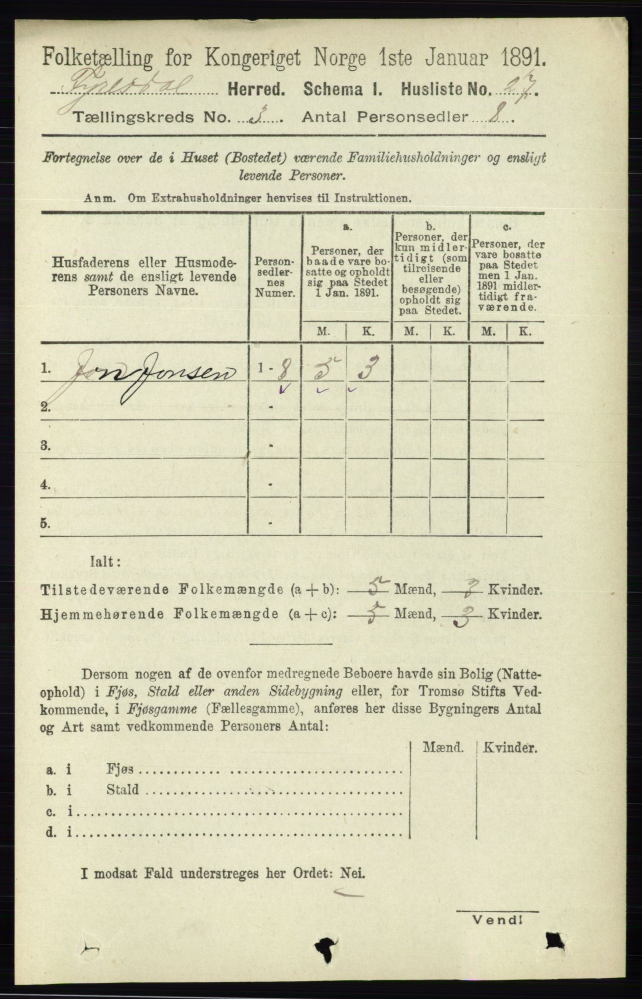 RA, 1891 census for 0831 Fyresdal, 1891, p. 561