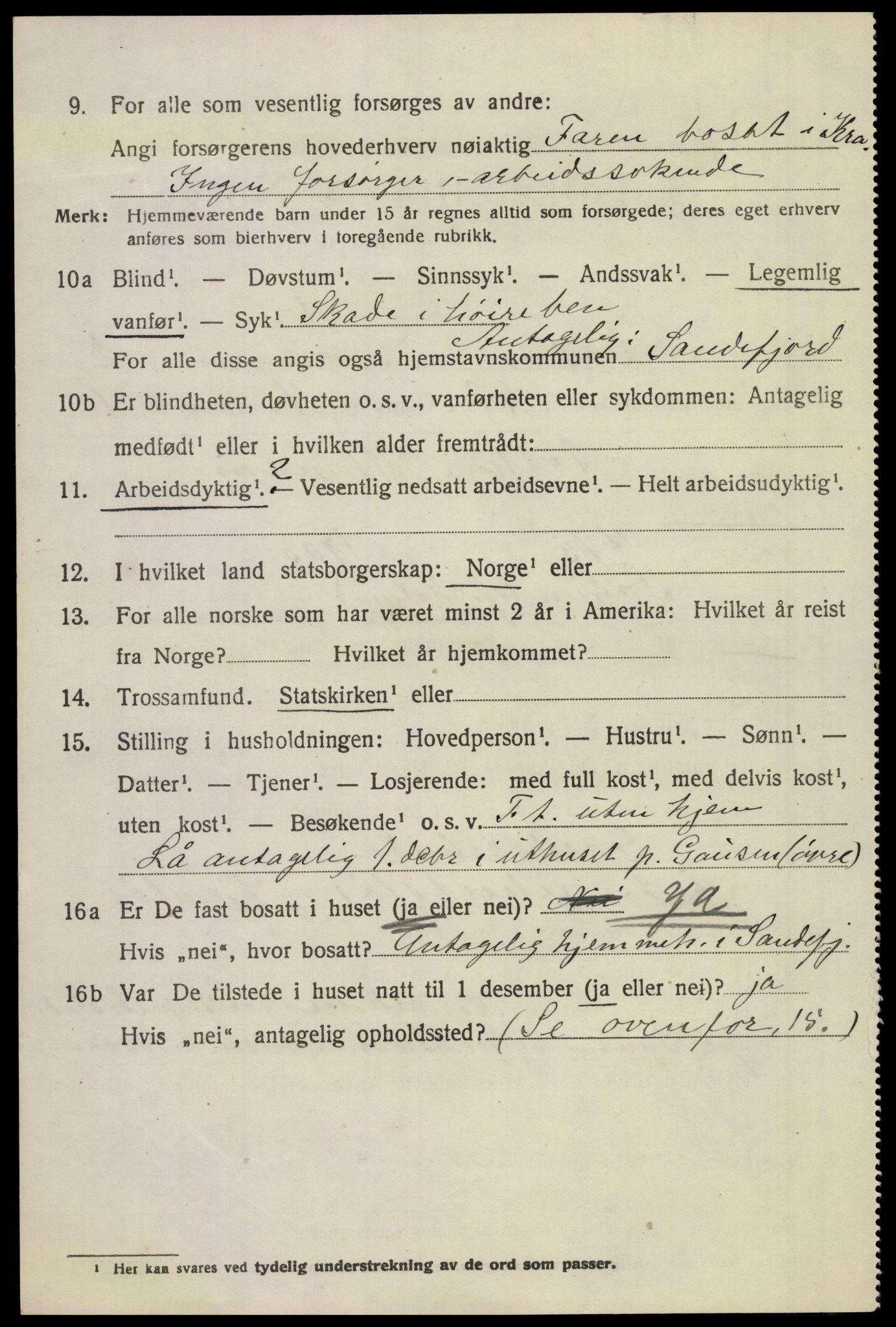 SAKO, 1920 census for Botne, 1920, p. 3072