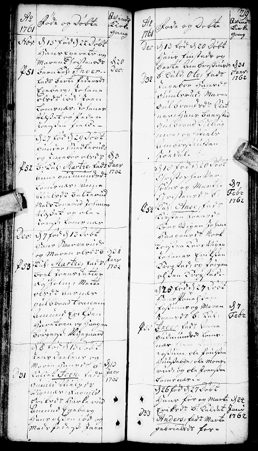 Aurskog prestekontor Kirkebøker, SAO/A-10304a/F/Fa/L0002: Parish register (official) no. I 2, 1735-1766, p. 219