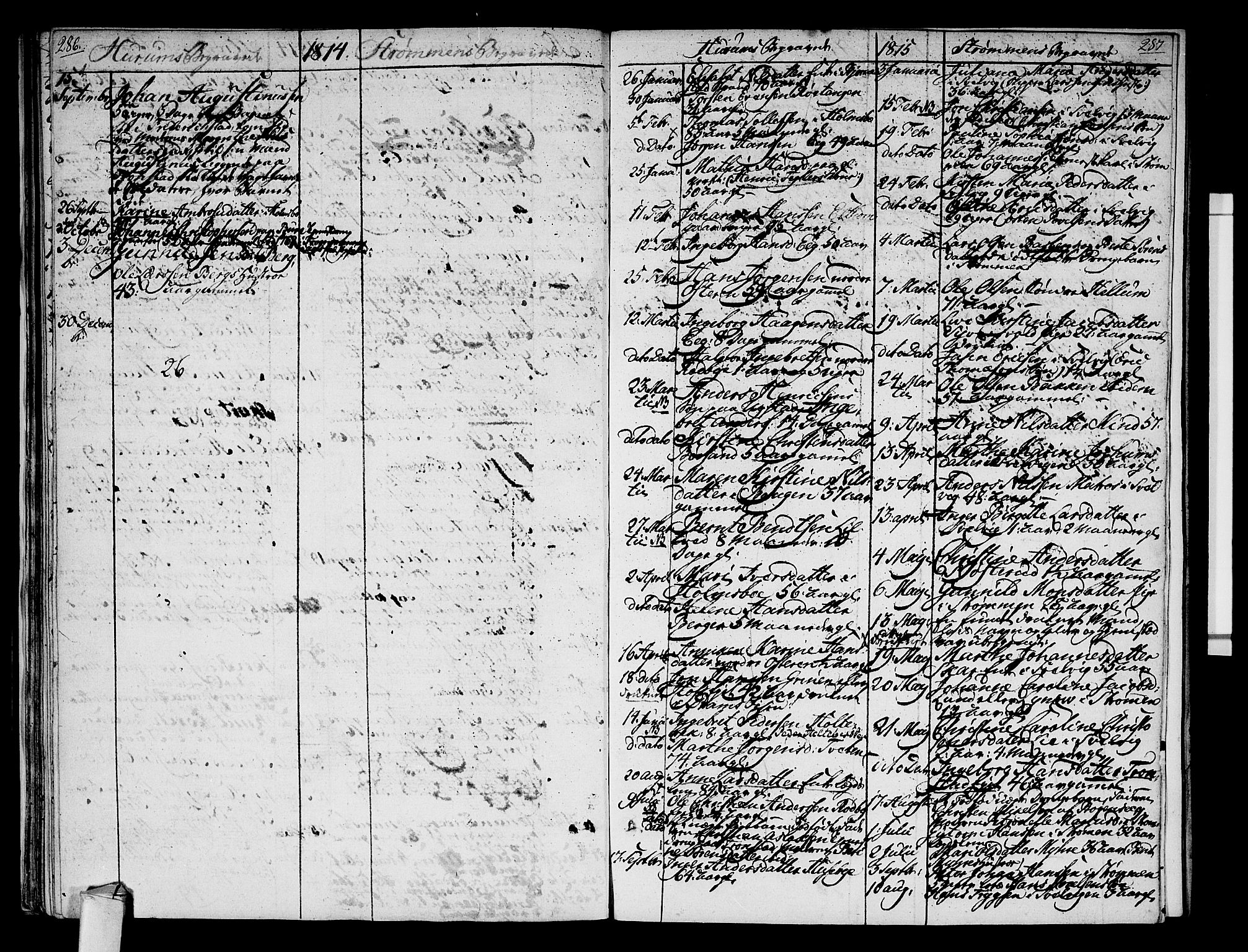 Hurum kirkebøker, SAKO/A-229/F/Fa/L0008: Parish register (official) no. 8, 1810-1815, p. 286-287