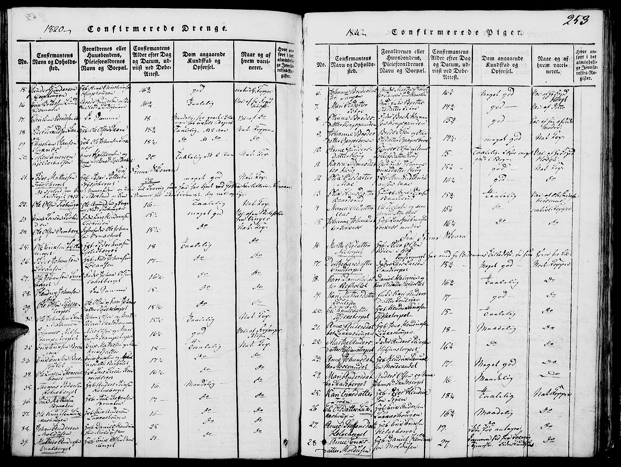 Grue prestekontor, AV/SAH-PREST-036/H/Ha/Hab/L0002: Parish register (copy) no. 2, 1815-1841, p. 253