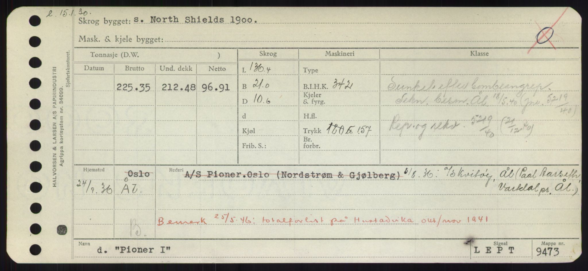 Sjøfartsdirektoratet med forløpere, Skipsmålingen, RA/S-1627/H/Hd/L0029: Fartøy, P, p. 265