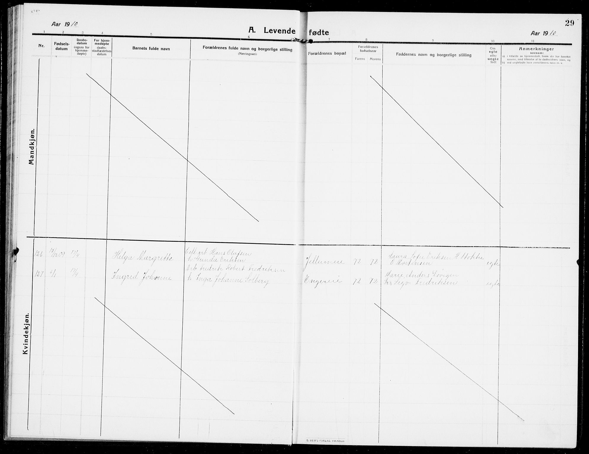 Modum kirkebøker, AV/SAKO-A-234/G/Ga/L0009: Parish register (copy) no. I 9, 1909-1923, p. 29