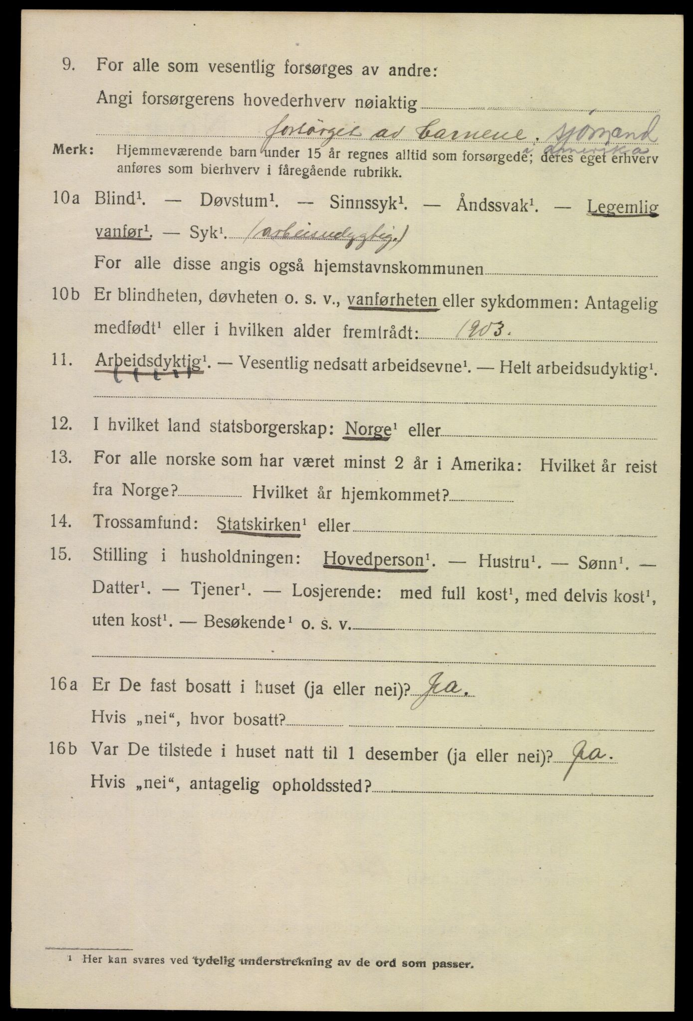 SAK, 1920 census for Mandal, 1920, p. 4118