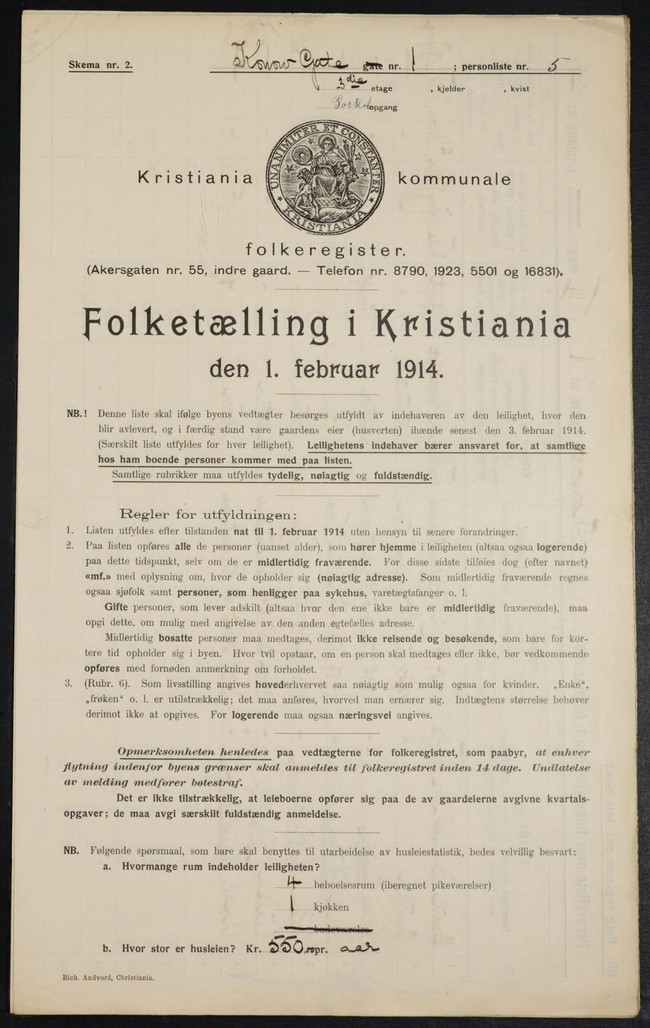 OBA, Municipal Census 1914 for Kristiania, 1914, p. 52928