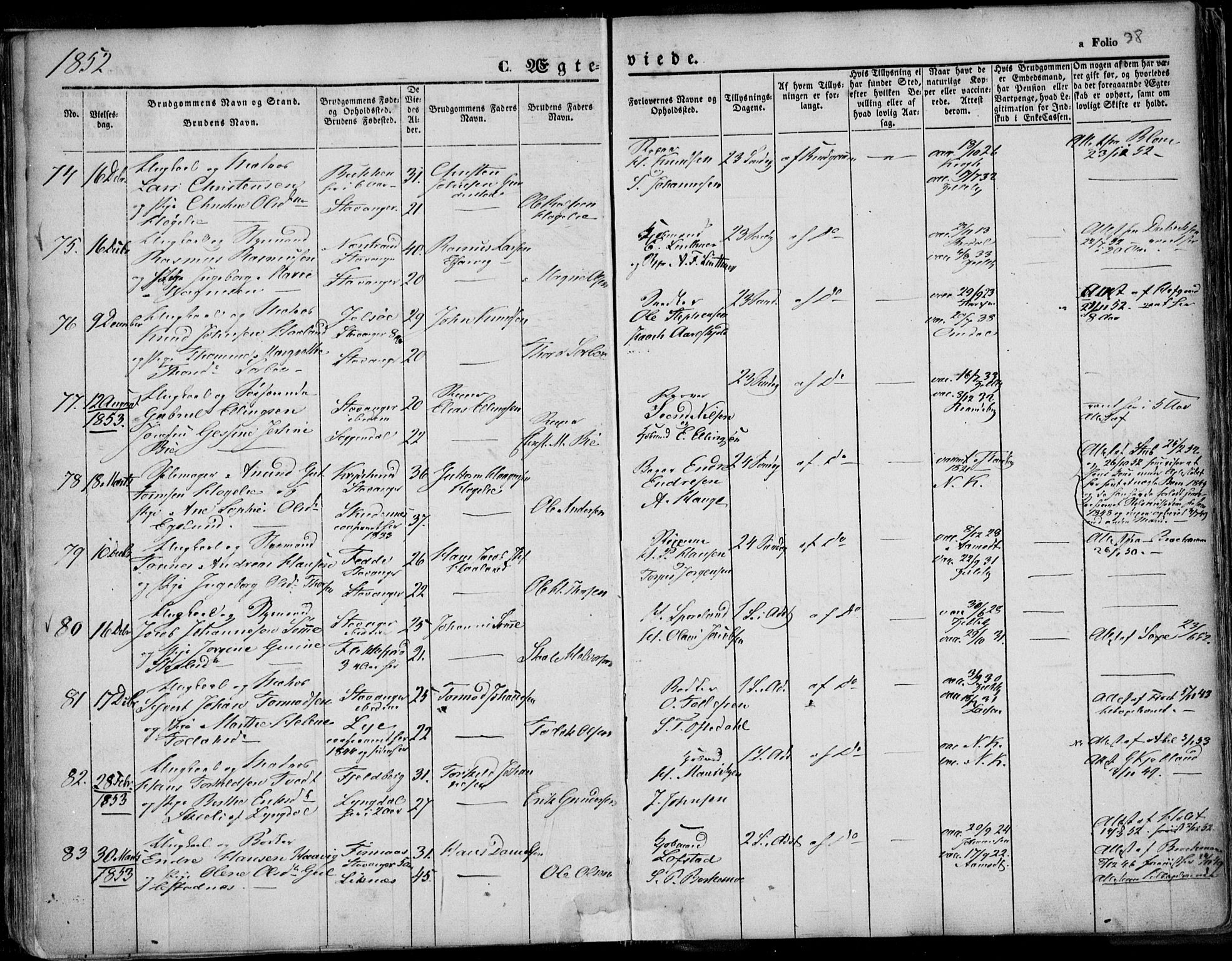 Domkirken sokneprestkontor, AV/SAST-A-101812/001/30/30BA/L0015: Parish register (official) no. A 14, 1842-1857, p. 98