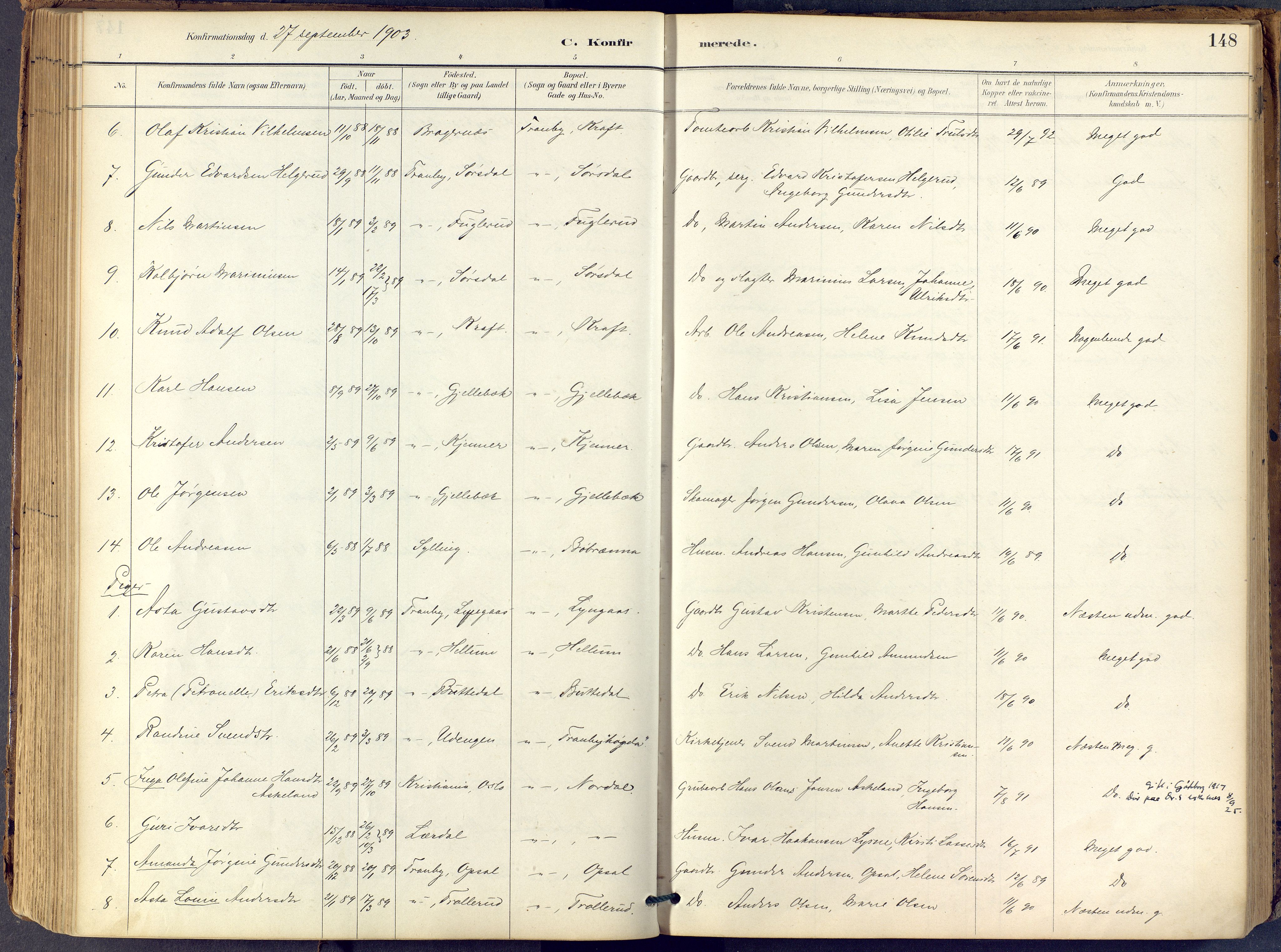 Lier kirkebøker, SAKO/A-230/F/Fb/L0001: Parish register (official) no. II 1, 1883-1910, p. 148