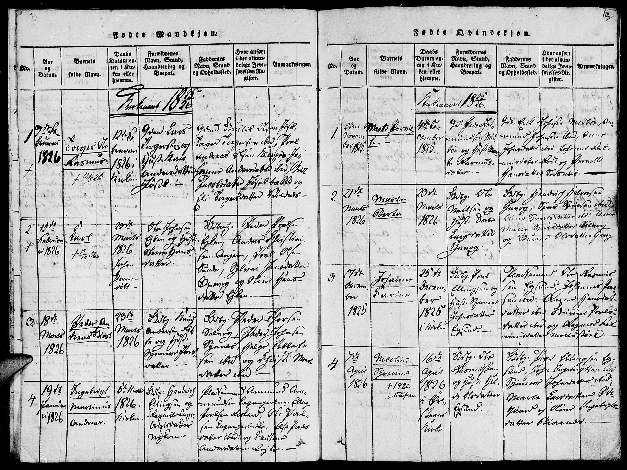 Ministerialprotokoller, klokkerbøker og fødselsregistre - Møre og Romsdal, SAT/A-1454/504/L0054: Parish register (official) no. 504A01, 1816-1861, p. 16