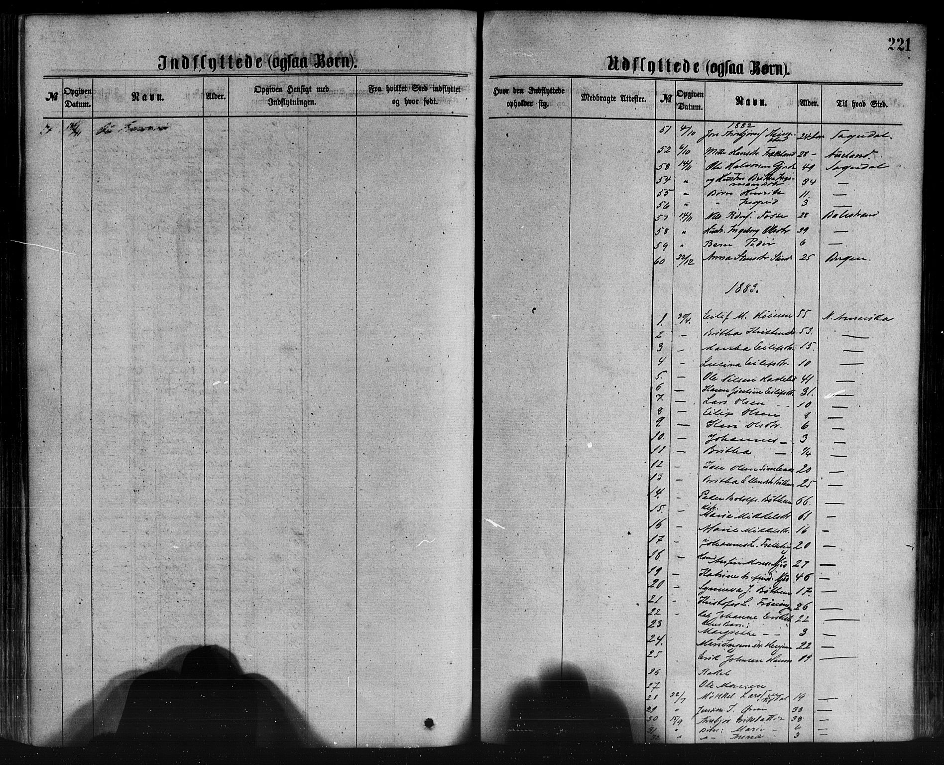 Leikanger sokneprestembete, AV/SAB-A-81001/H/Haa/Haaa/L0009: Parish register (official) no. A 9, 1869-1888, p. 221