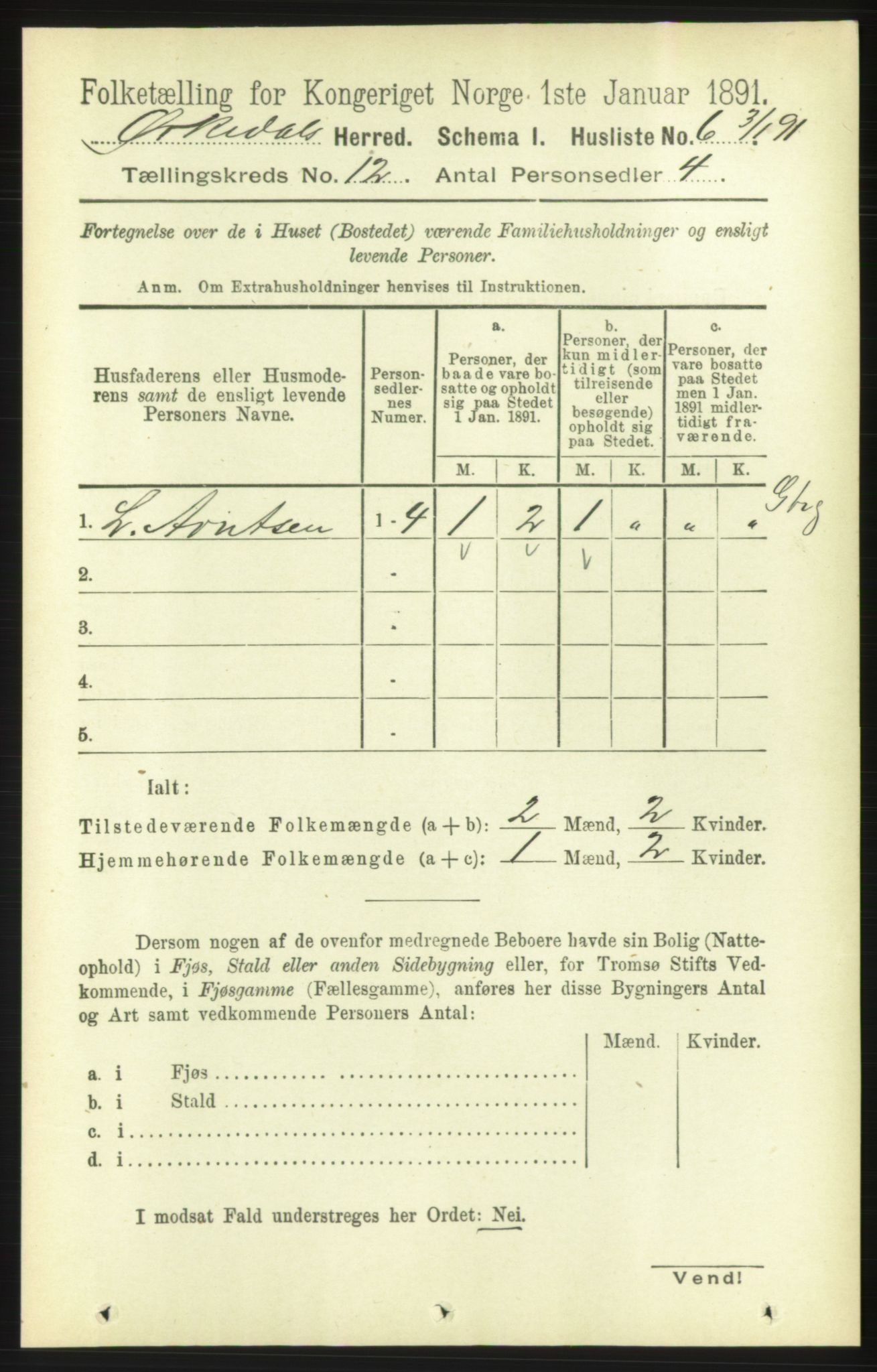 RA, 1891 census for 1638 Orkdal, 1891, p. 5521