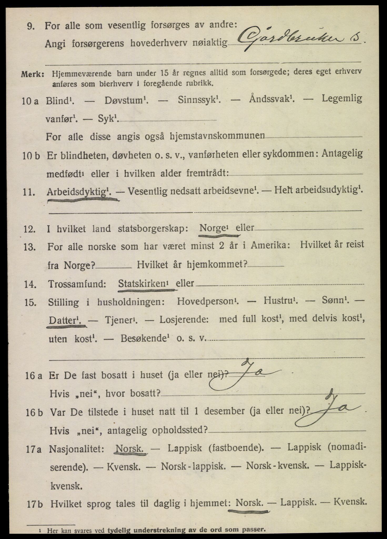 SAT, 1920 census for Sparbu, 1920, p. 1944