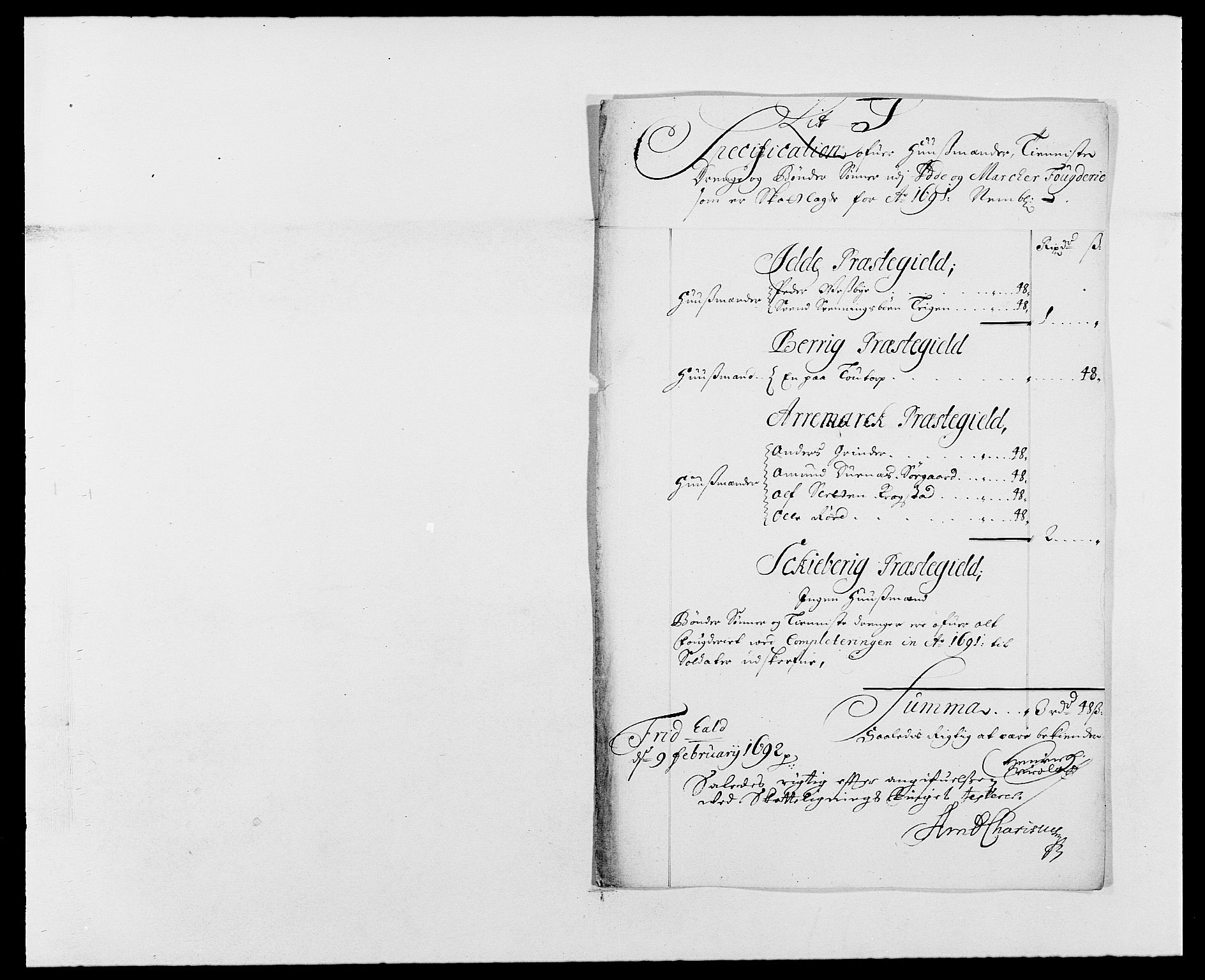Rentekammeret inntil 1814, Reviderte regnskaper, Fogderegnskap, AV/RA-EA-4092/R01/L0010: Fogderegnskap Idd og Marker, 1690-1691, p. 364