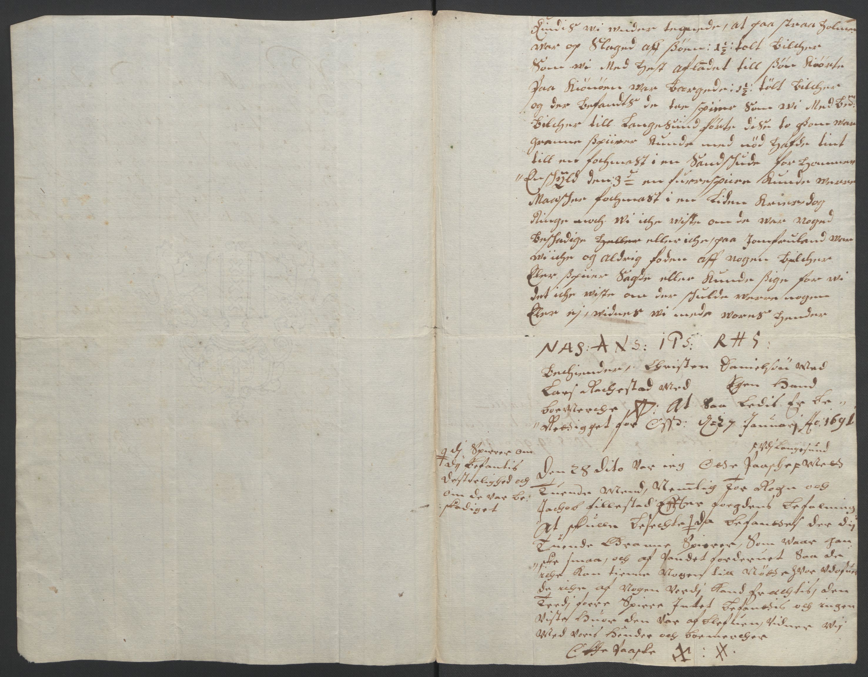 Rentekammeret inntil 1814, Reviderte regnskaper, Fogderegnskap, AV/RA-EA-4092/R34/L2053: Fogderegnskap Bamble, 1693, p. 254