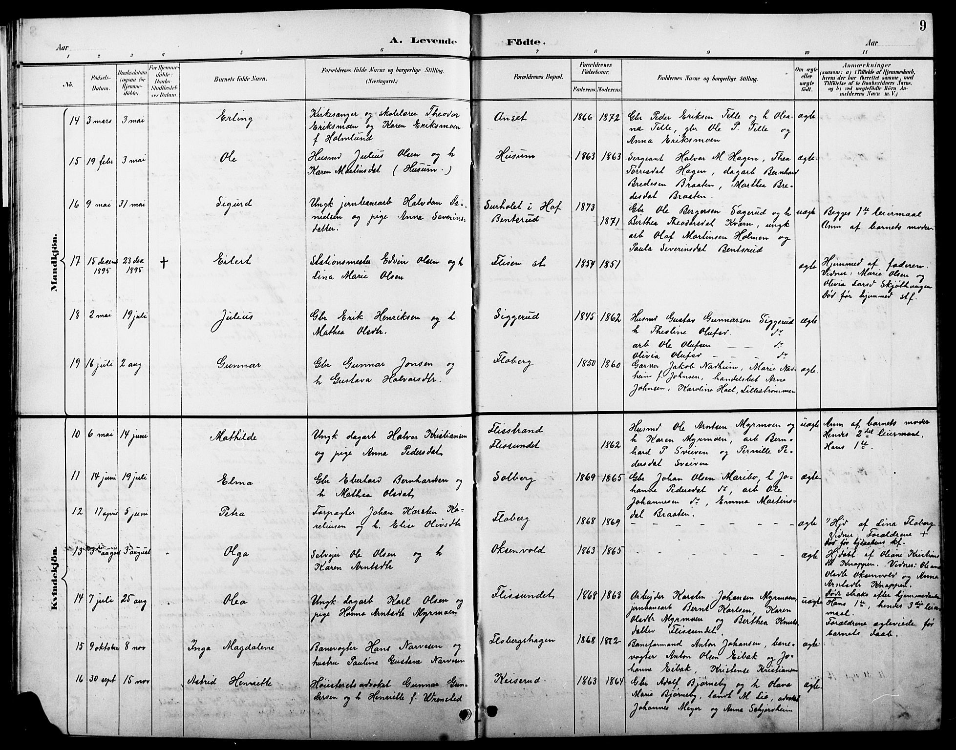 Åsnes prestekontor, AV/SAH-PREST-042/H/Ha/Hab/L0004: Parish register (copy) no. 4, 1895-1909, p. 9