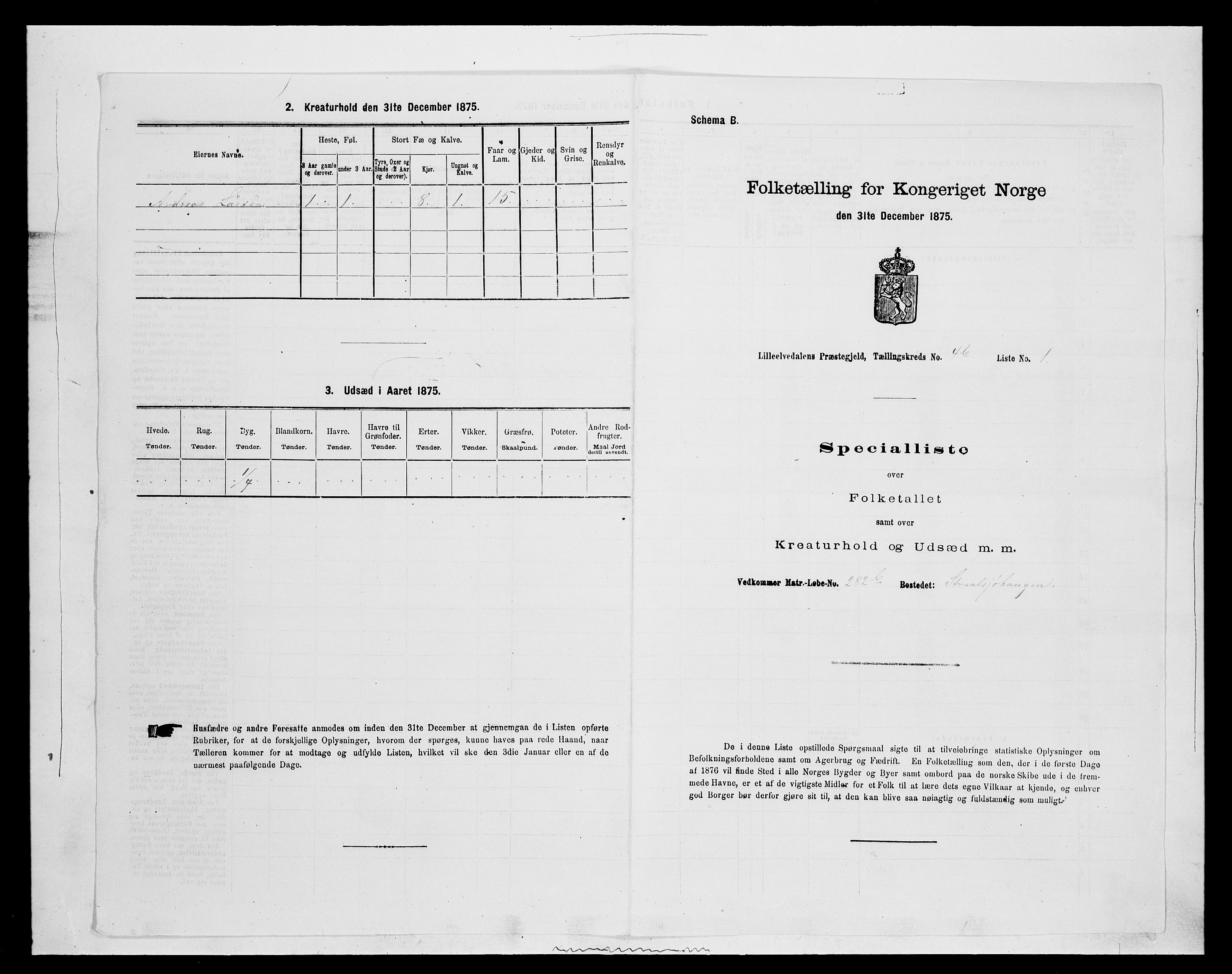 SAH, 1875 census for 0438P Lille Elvedalen, 1875, p. 360