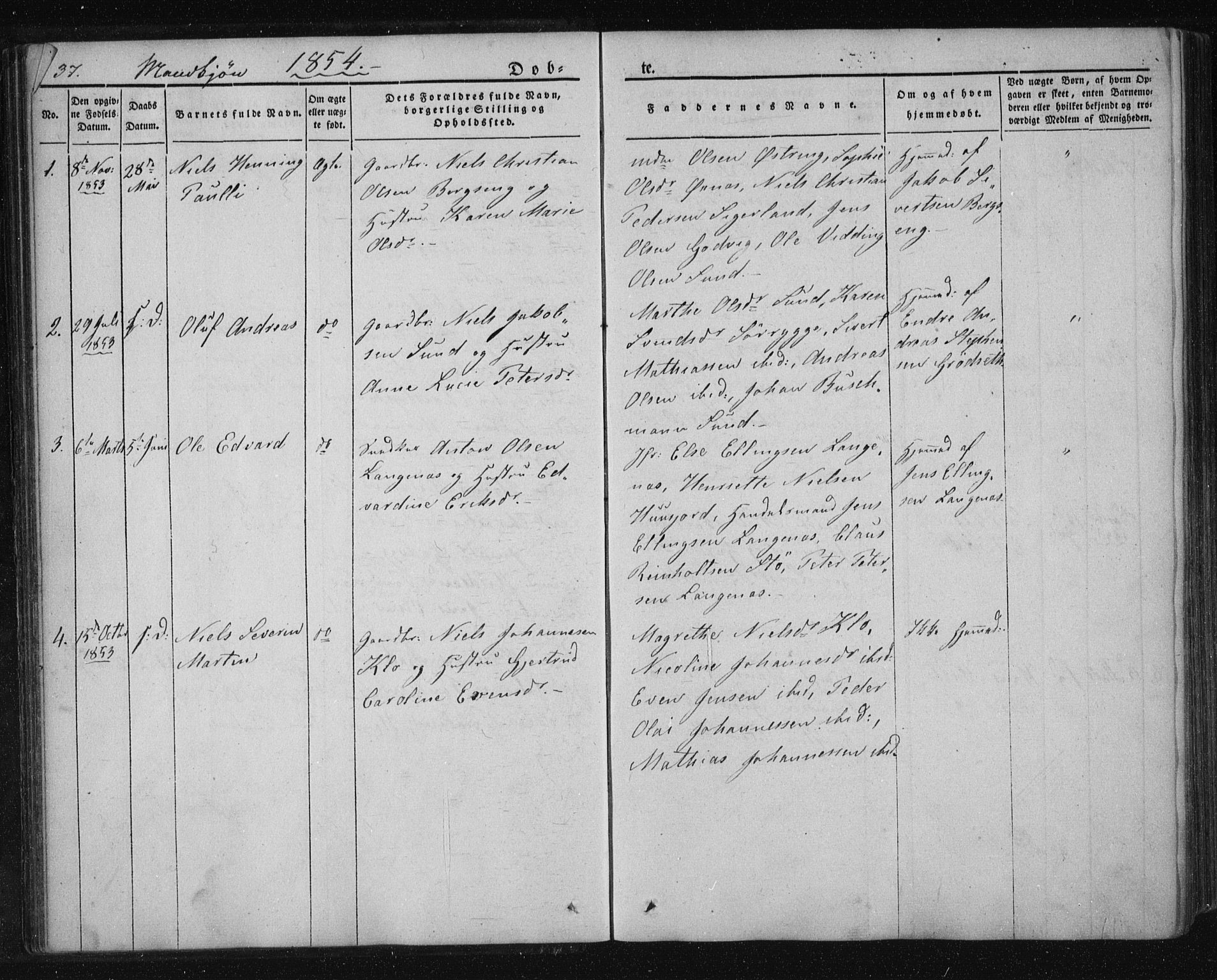 Ministerialprotokoller, klokkerbøker og fødselsregistre - Nordland, SAT/A-1459/893/L1332: Parish register (official) no. 893A05, 1841-1858, p. 37