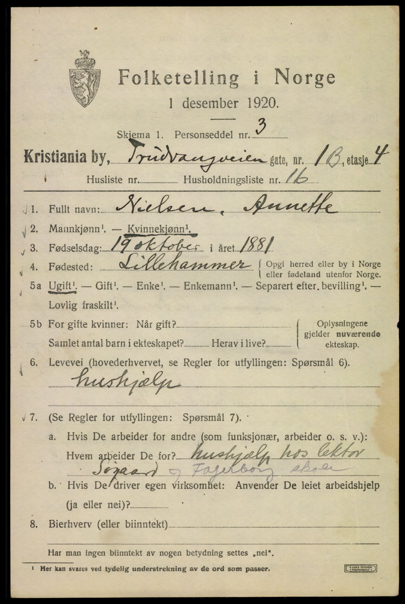 SAO, 1920 census for Kristiania, 1920, p. 603429