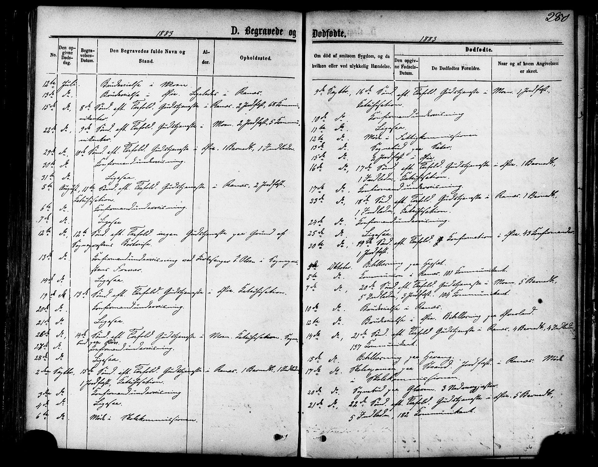 Ministerialprotokoller, klokkerbøker og fødselsregistre - Møre og Romsdal, AV/SAT-A-1454/595/L1046: Parish register (official) no. 595A08, 1874-1884, p. 280