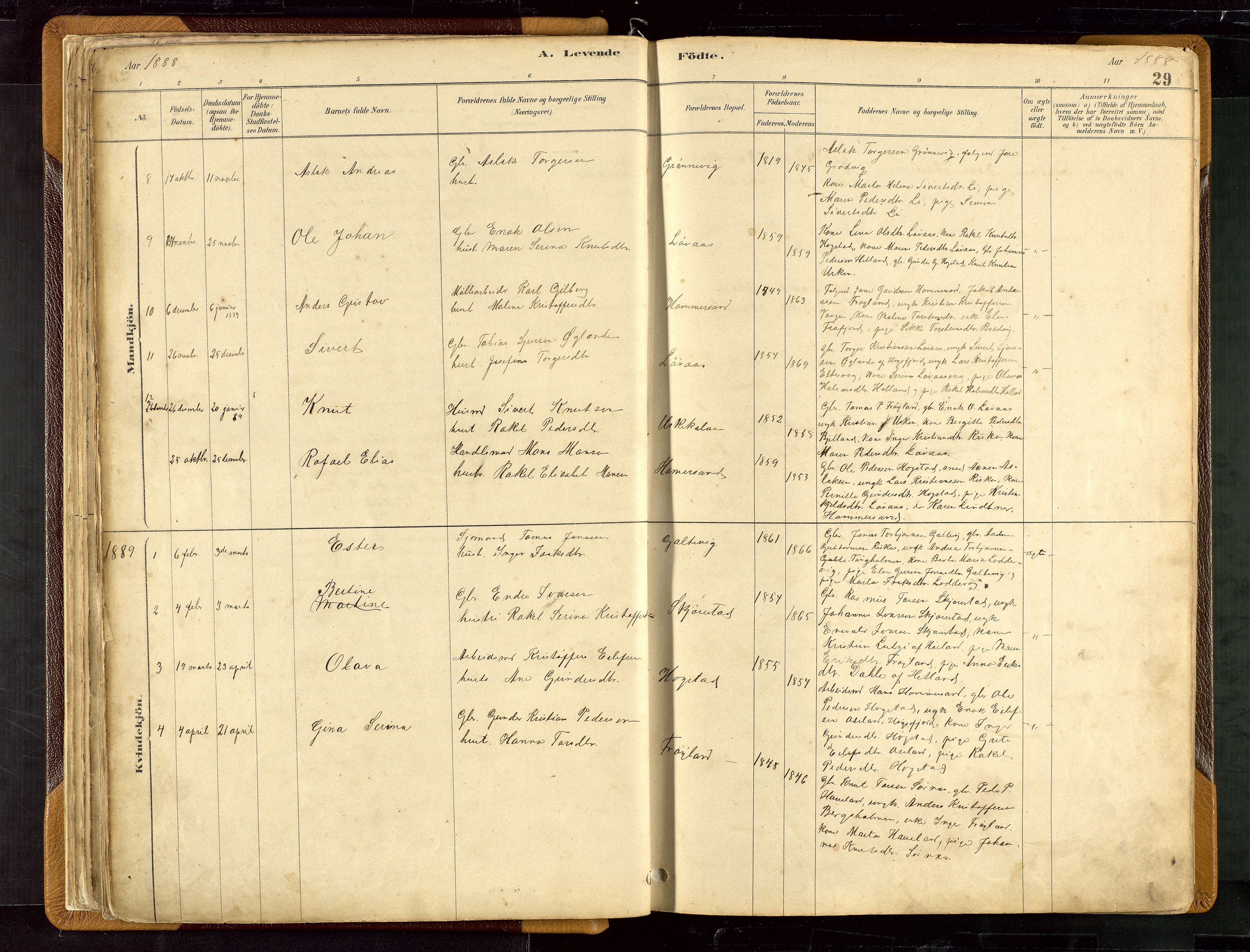 Hetland sokneprestkontor, SAST/A-101826/30/30BB/L0007: Parish register (copy) no. B 7, 1878-1910, p. 29