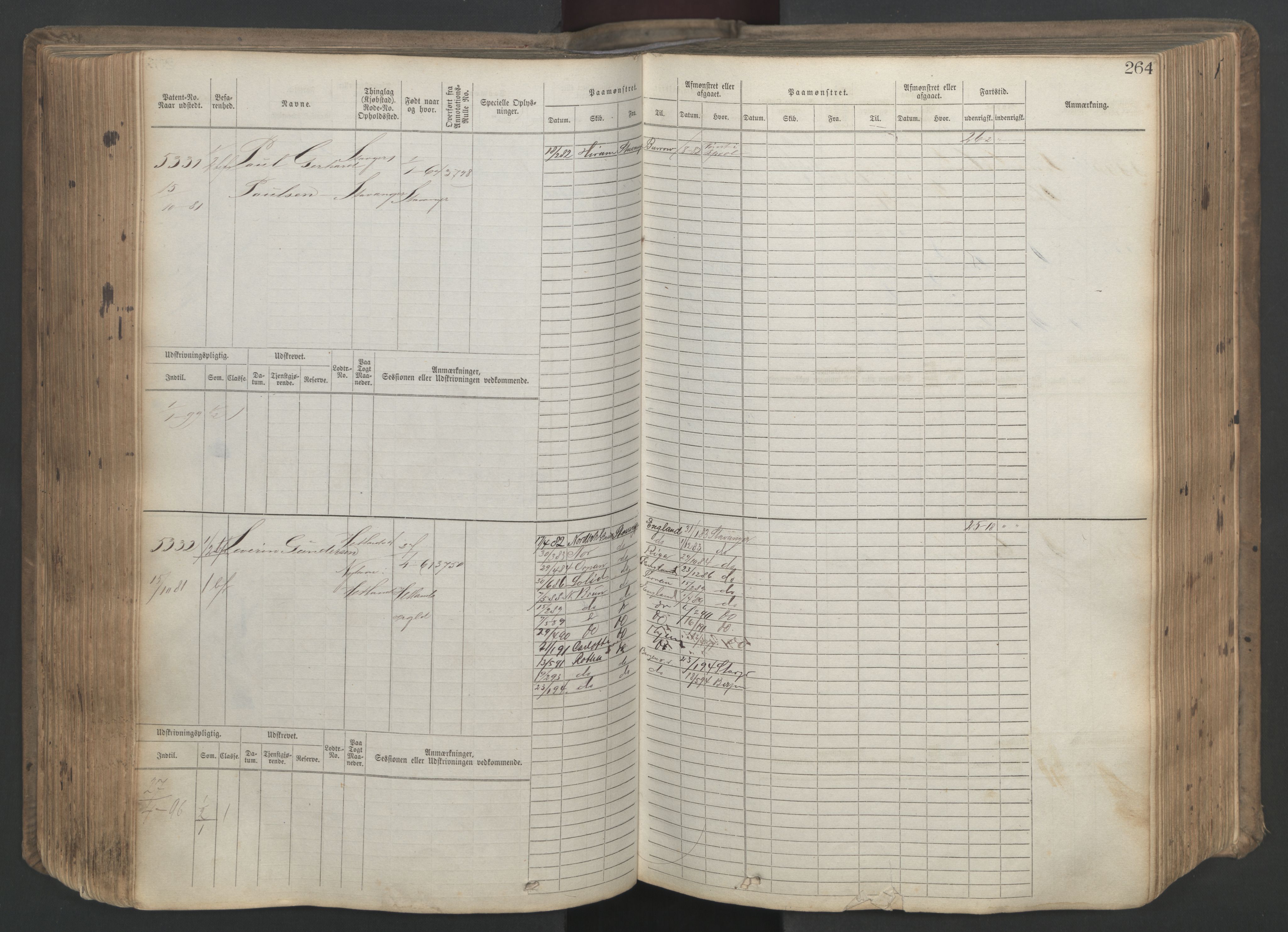 Stavanger sjømannskontor, AV/SAST-A-102006/F/Fb/Fbb/L0020: Sjøfartshovedrulle patnentnr. 4803-6004 (dublett), 1879, p. 269