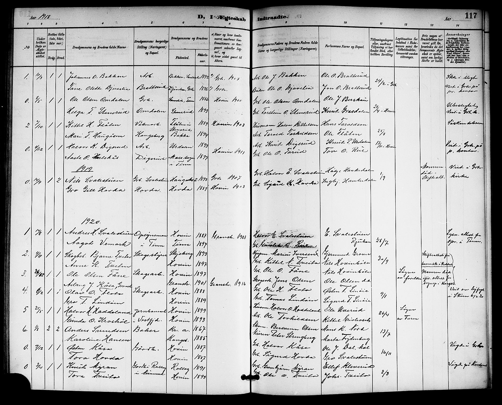 Gransherad kirkebøker, SAKO/A-267/G/Gb/L0003: Parish register (copy) no. II 3, 1887-1921, p. 117