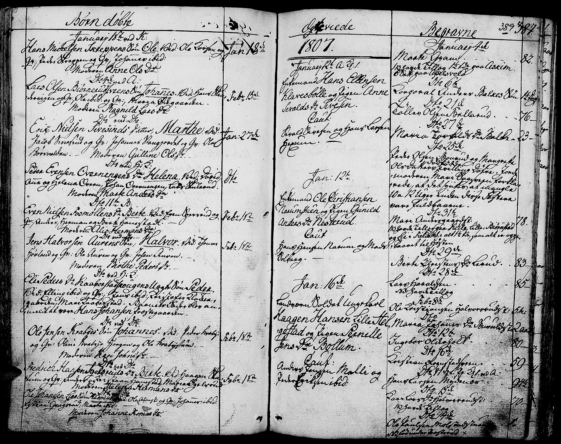Toten prestekontor, SAH/PREST-102/H/Ha/Haa/L0007: Parish register (official) no. 7, 1794-1809, p. 389