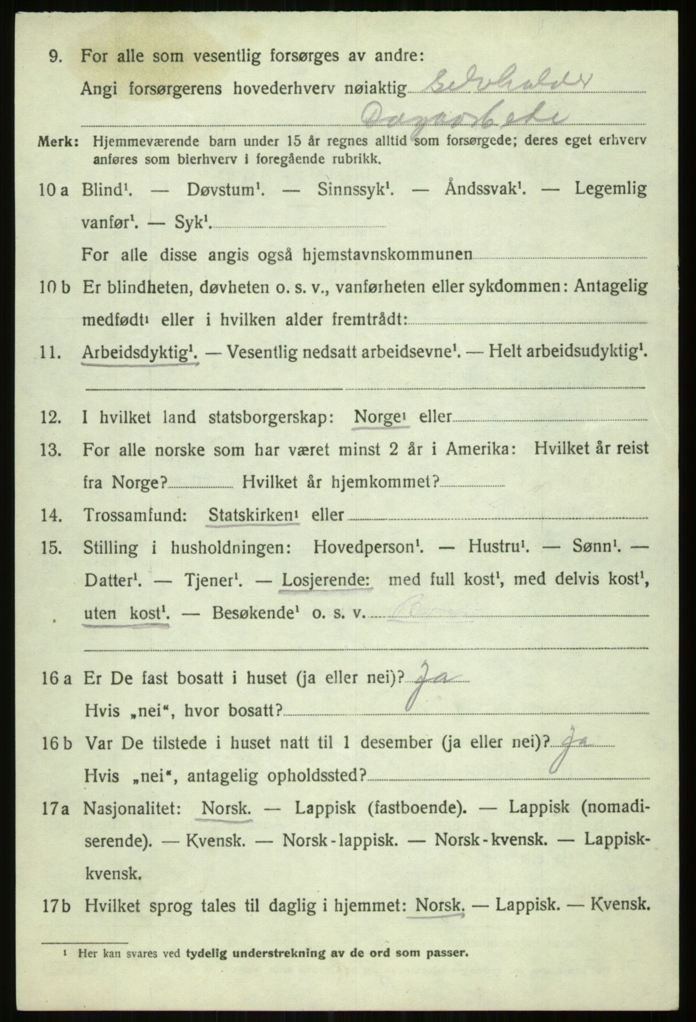 SATØ, 1920 census for Tromsøysund, 1920, p. 8889