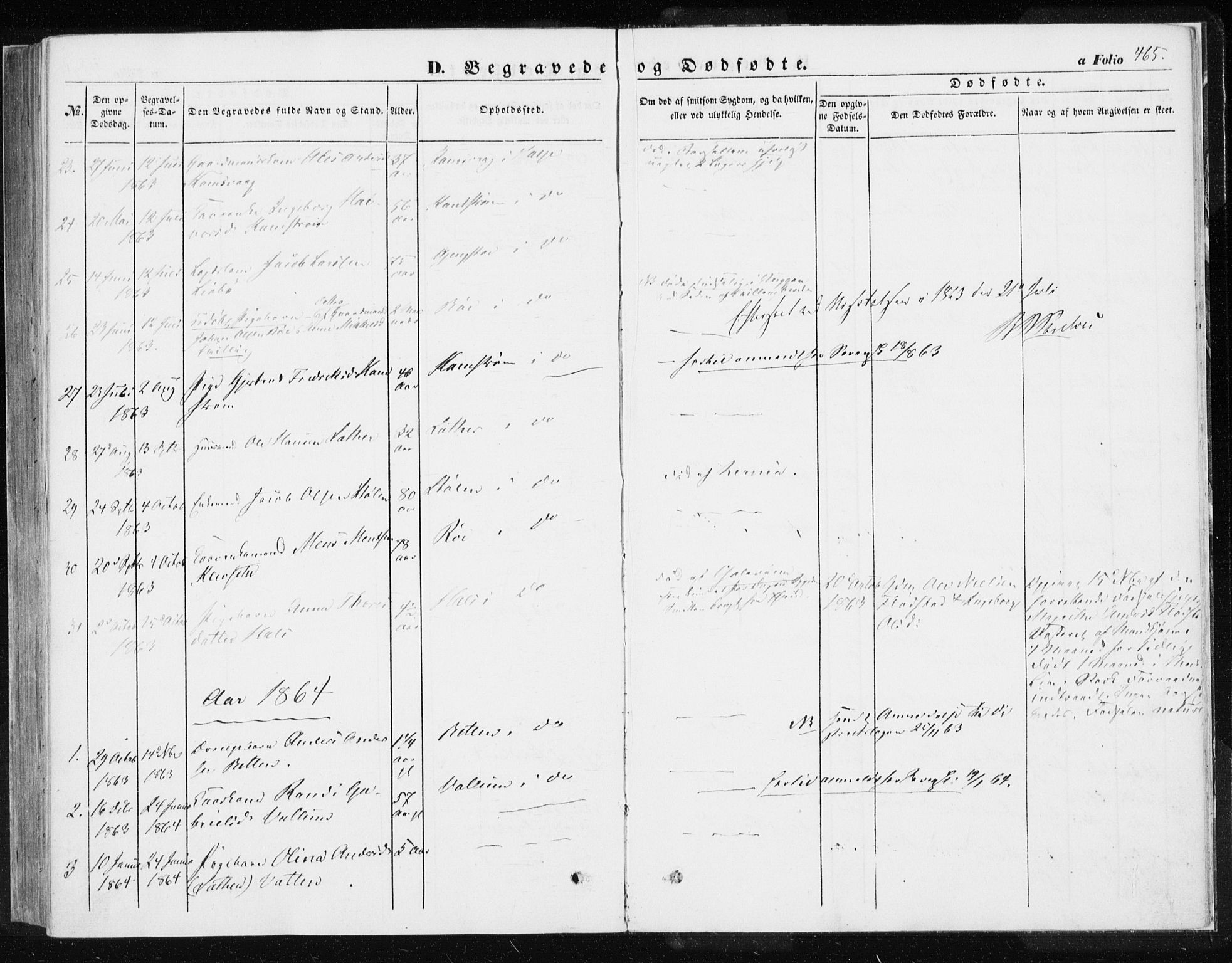 Ministerialprotokoller, klokkerbøker og fødselsregistre - Møre og Romsdal, SAT/A-1454/576/L0883: Parish register (official) no. 576A01, 1849-1865, p. 465