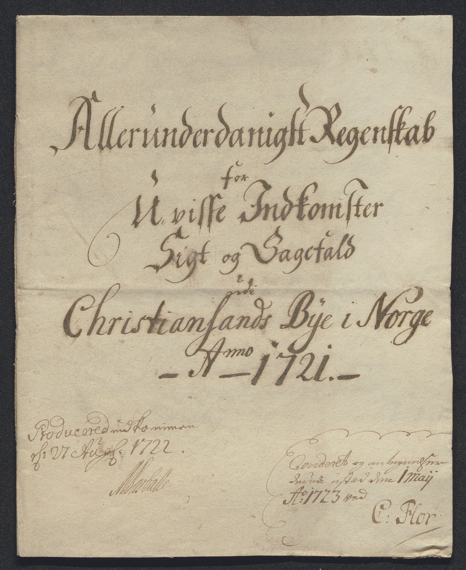 Rentekammeret inntil 1814, Reviderte regnskaper, Byregnskaper, AV/RA-EA-4066/R/Rm/L0286: [M19] Sikt og sakefall, 1719-1727, p. 67