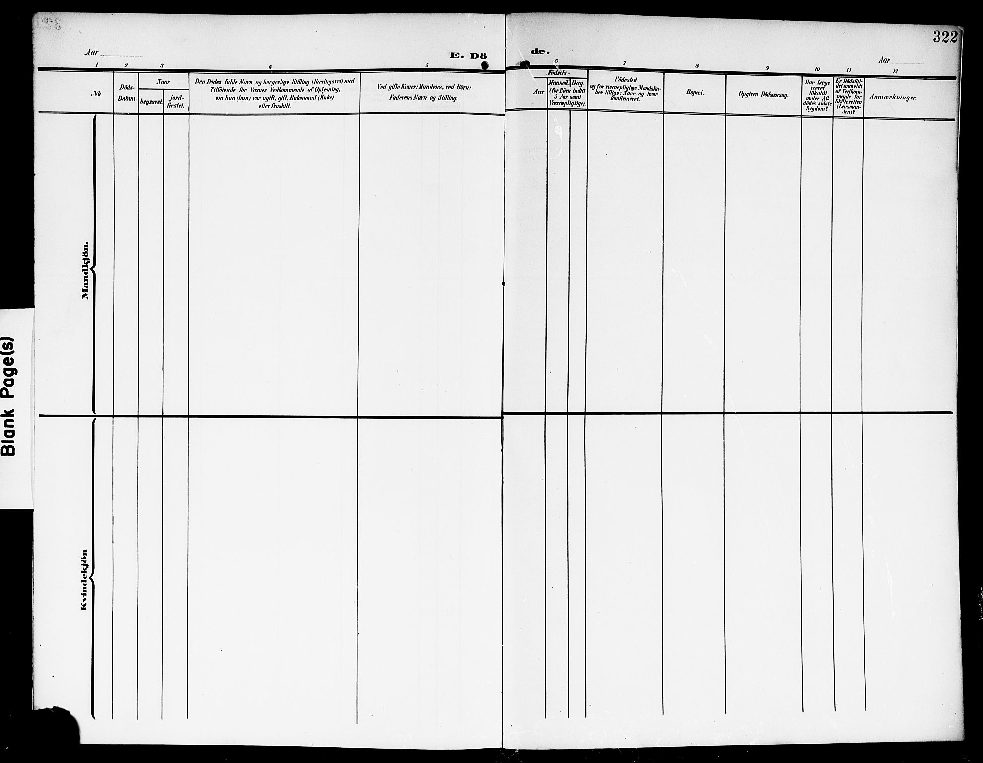 Kråkstad prestekontor Kirkebøker, SAO/A-10125a/G/Gb/L0001: Parish register (copy) no. II 1, 1905-1920, p. 322