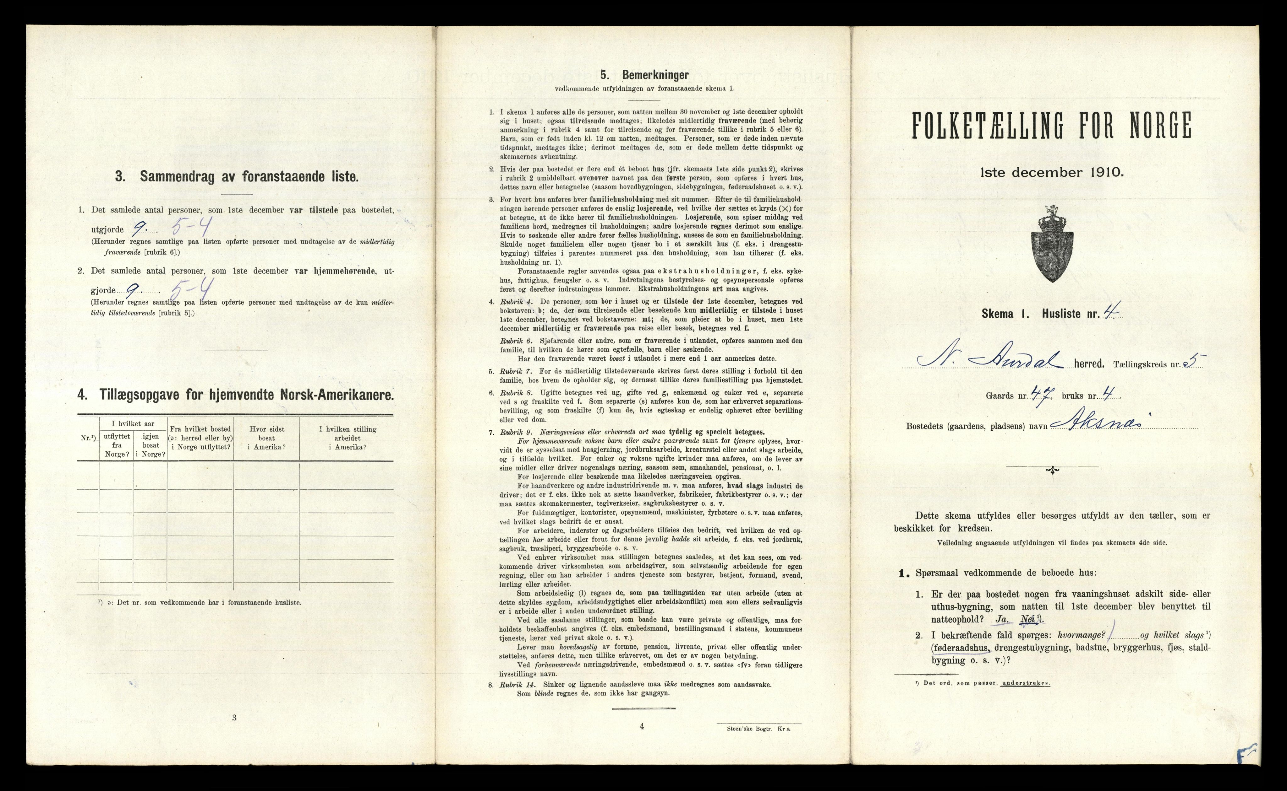 RA, 1910 census for Nord-Aurdal, 1910, p. 737