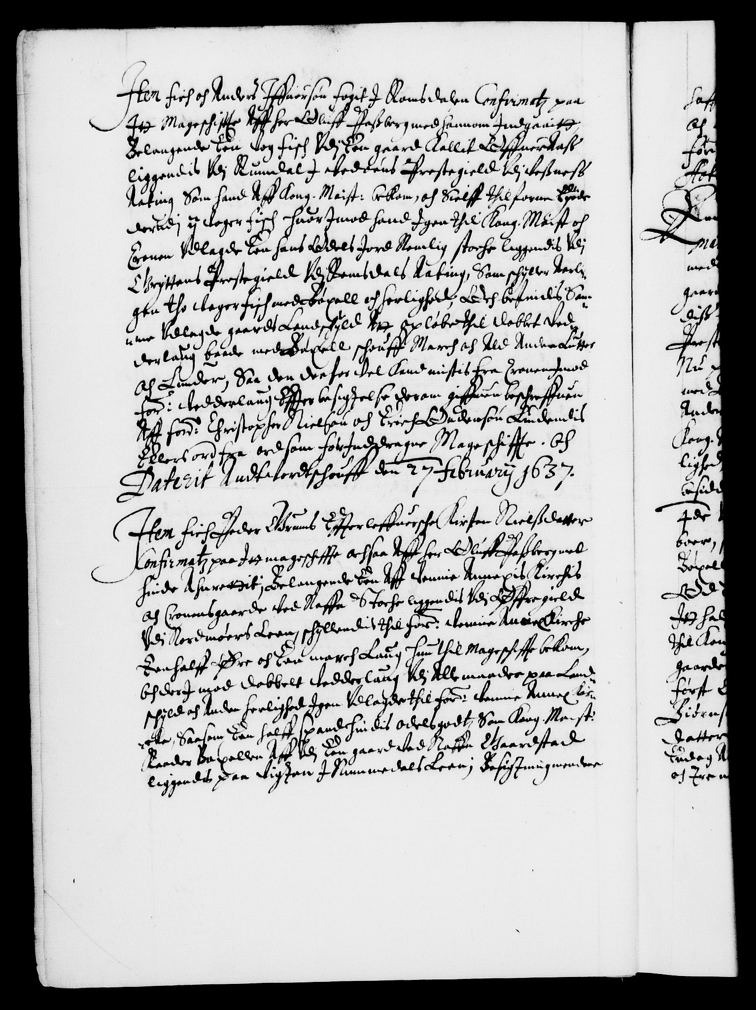 Danske Kanselli 1572-1799, AV/RA-EA-3023/F/Fc/Fca/Fcaa/L0006: Norske registre (mikrofilm), 1637-1642, p. 9b