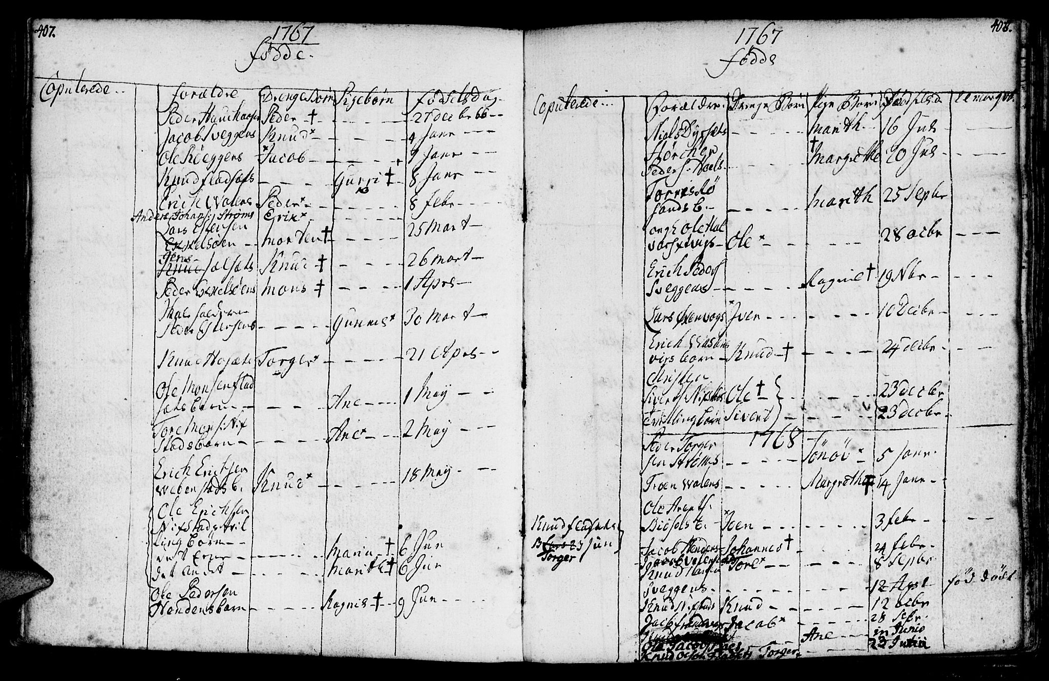 Ministerialprotokoller, klokkerbøker og fødselsregistre - Møre og Romsdal, SAT/A-1454/569/L0816: Parish register (official) no. 569A02, 1759-1805, p. 407-408
