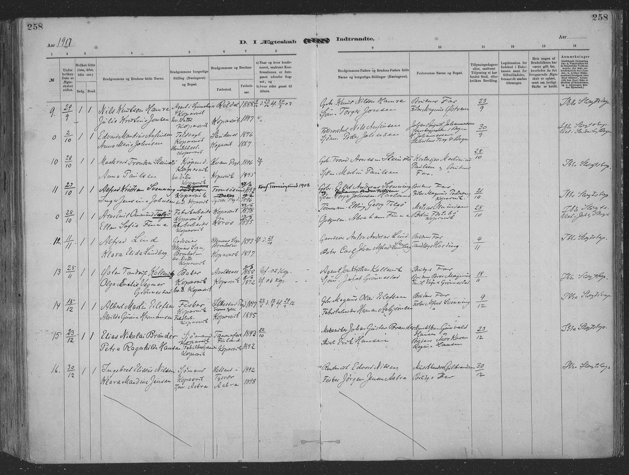 Kopervik sokneprestkontor, AV/SAST-A-101850/H/Ha/Haa/L0001: Parish register (official) no. A 1, 1880-1919, p. 258