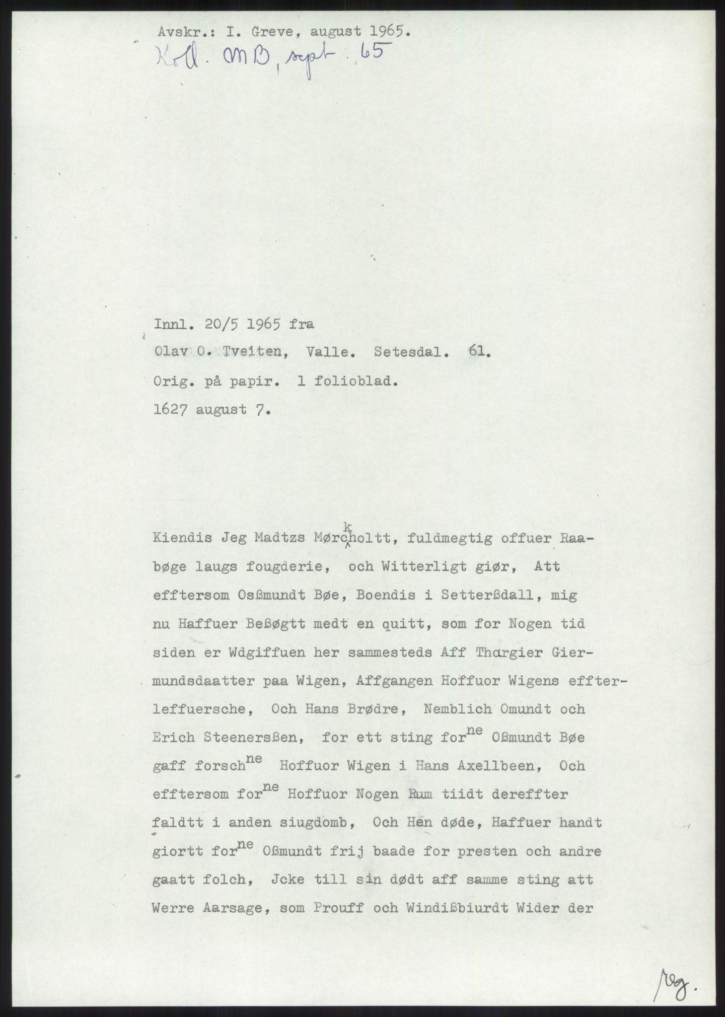 Samlinger til kildeutgivelse, Diplomavskriftsamlingen, RA/EA-4053/H/Ha, p. 116