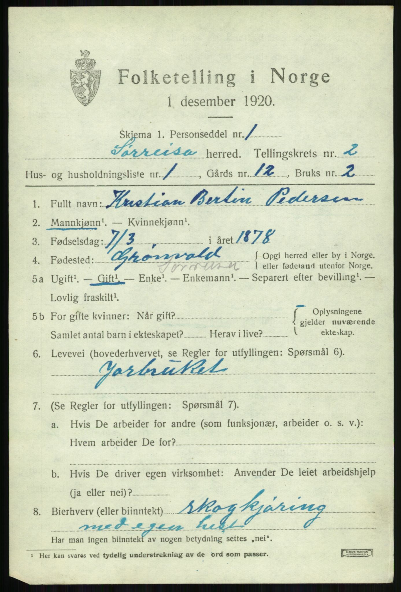 SATØ, 1920 census for Sørreisa, 1920, p. 966