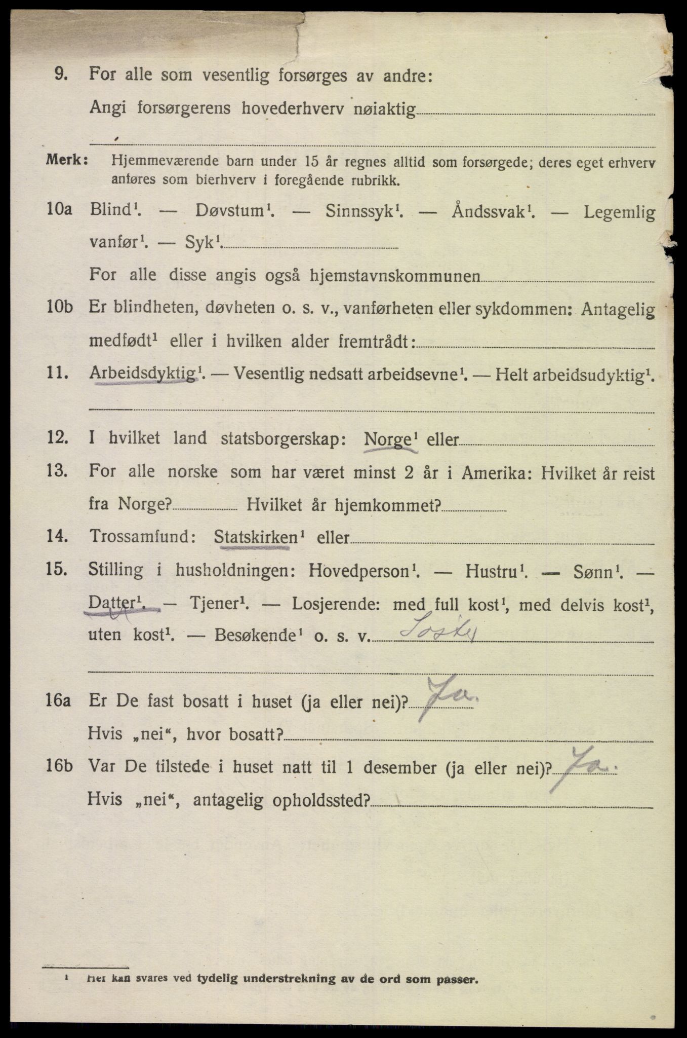 SAK, 1920 census for Søgne, 1920, p. 6740