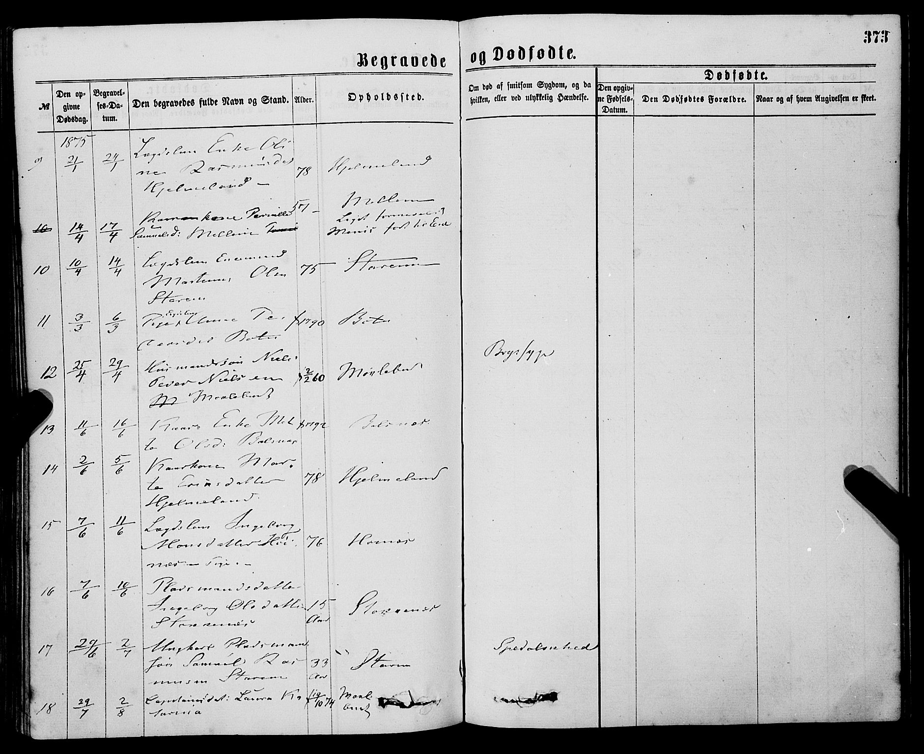 Eid sokneprestembete, AV/SAB-A-82301/H/Haa/Haaa/L0010: Parish register (official) no. A 10, 1867-1878, p. 373