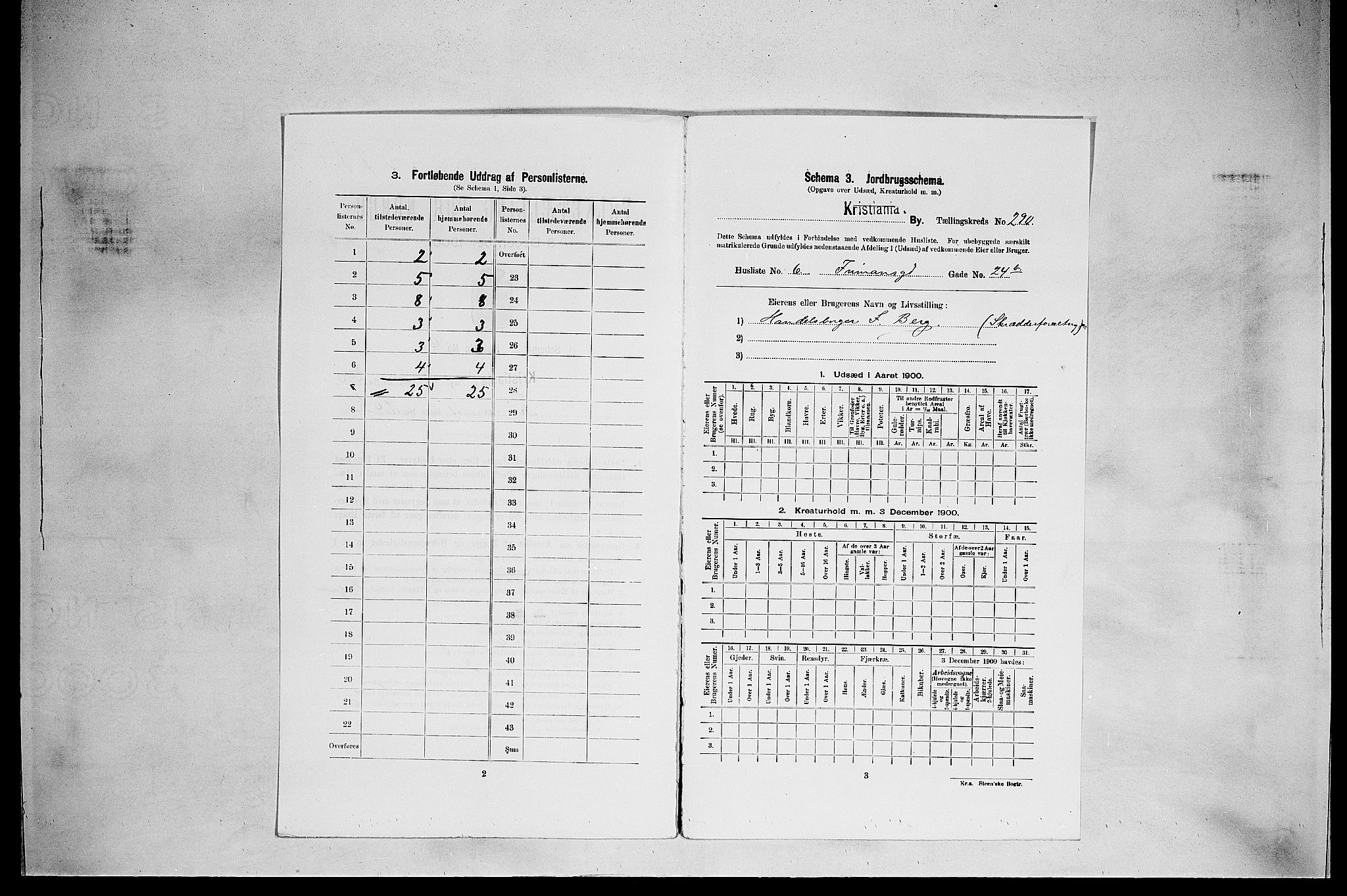 SAO, 1900 census for Kristiania, 1900, p. 25426