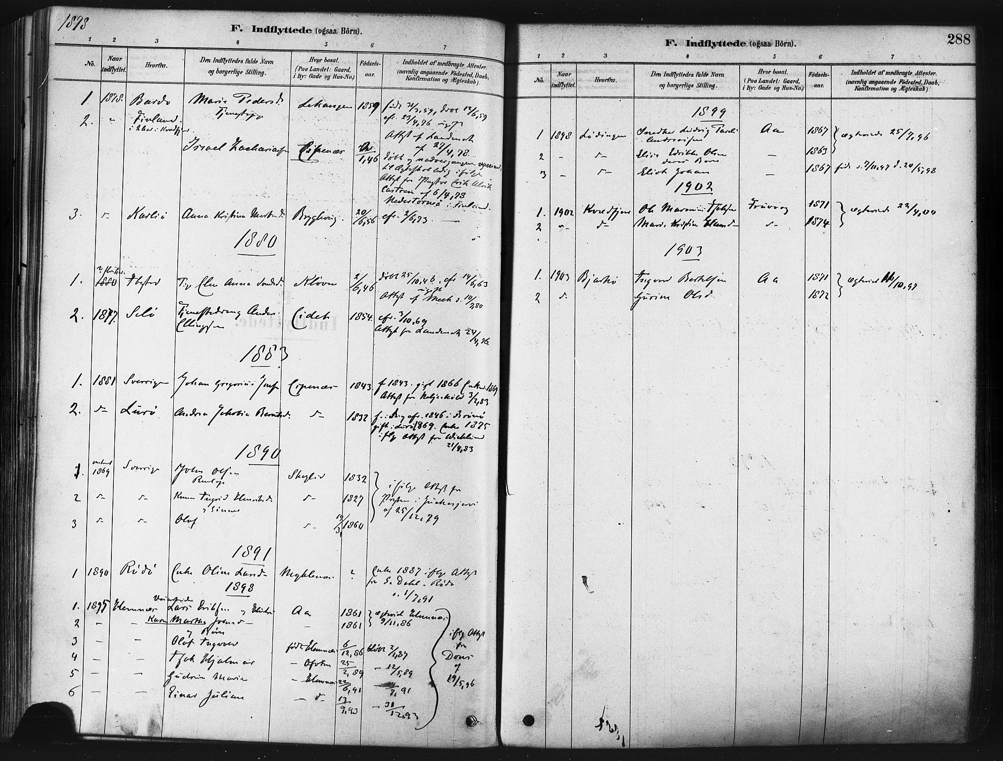 Tranøy sokneprestkontor, AV/SATØ-S-1313/I/Ia/Iaa/L0009kirke: Parish register (official) no. 9, 1878-1904, p. 288